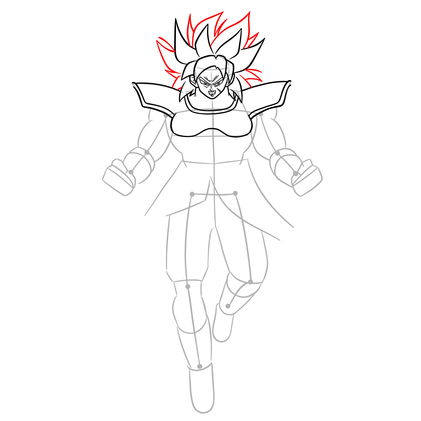 How to Draw Broly from Dragon Ball Super - step 12