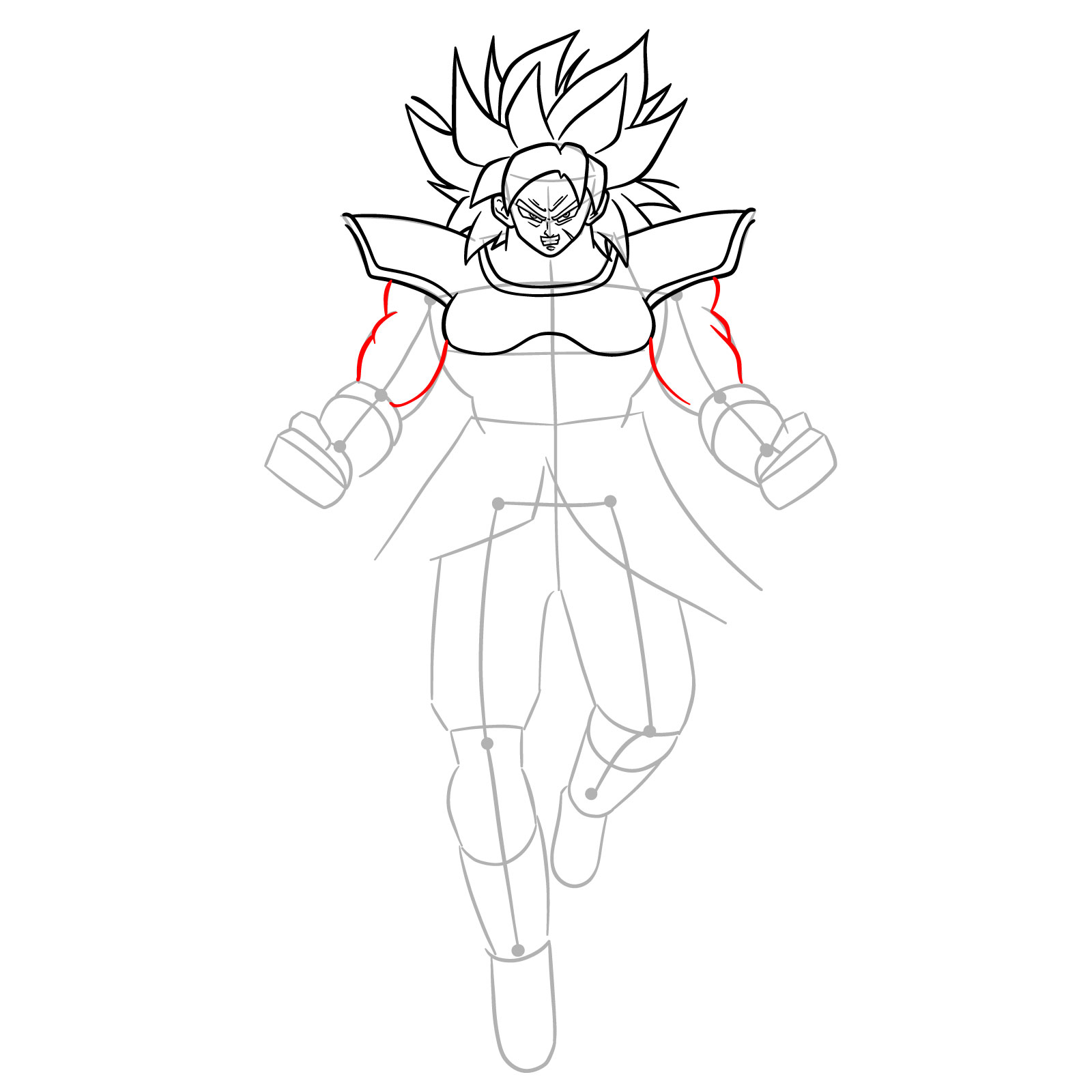 How to Draw Broly from Dragon Ball Super - step 13