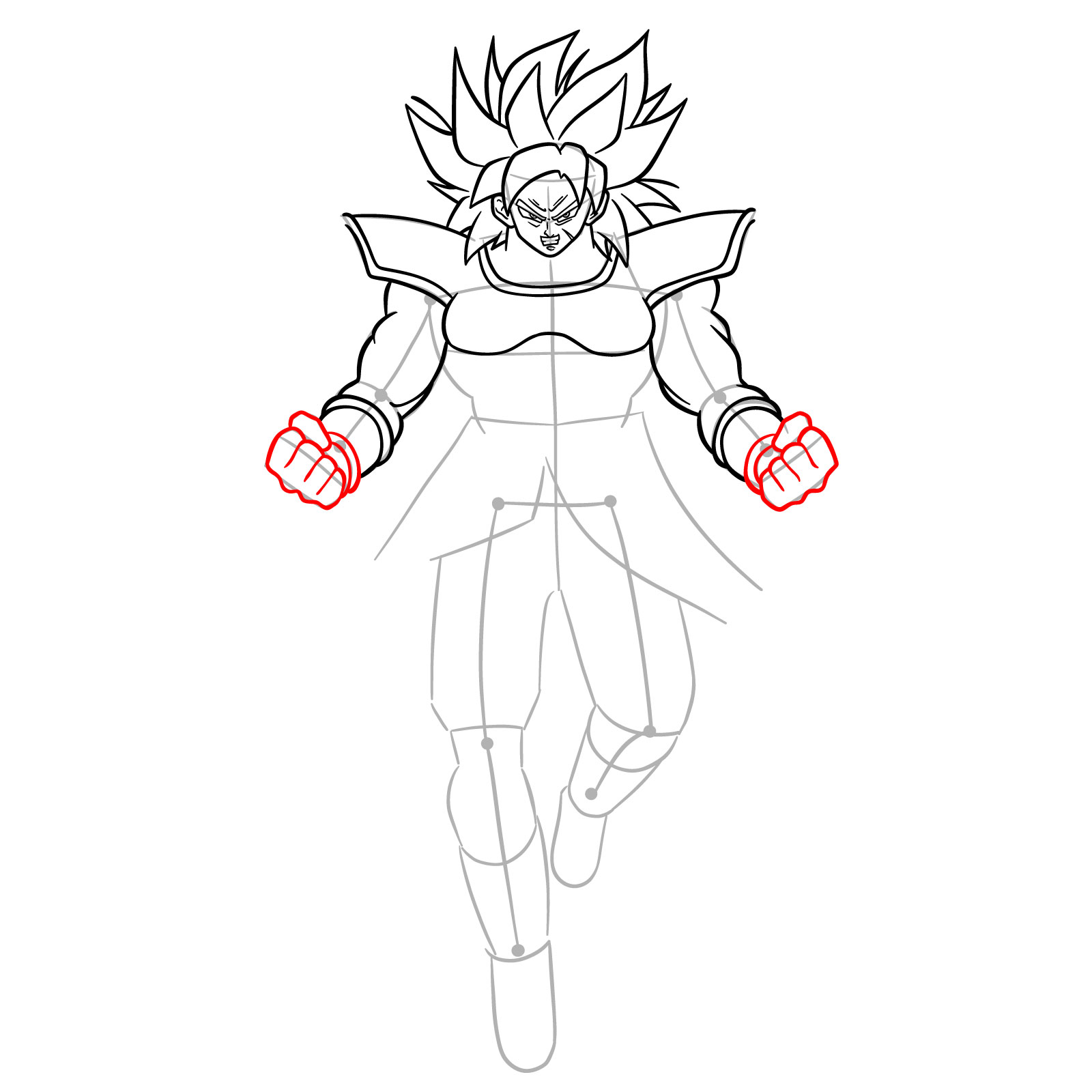 How to Draw Broly from Dragon Ball Super - step 15