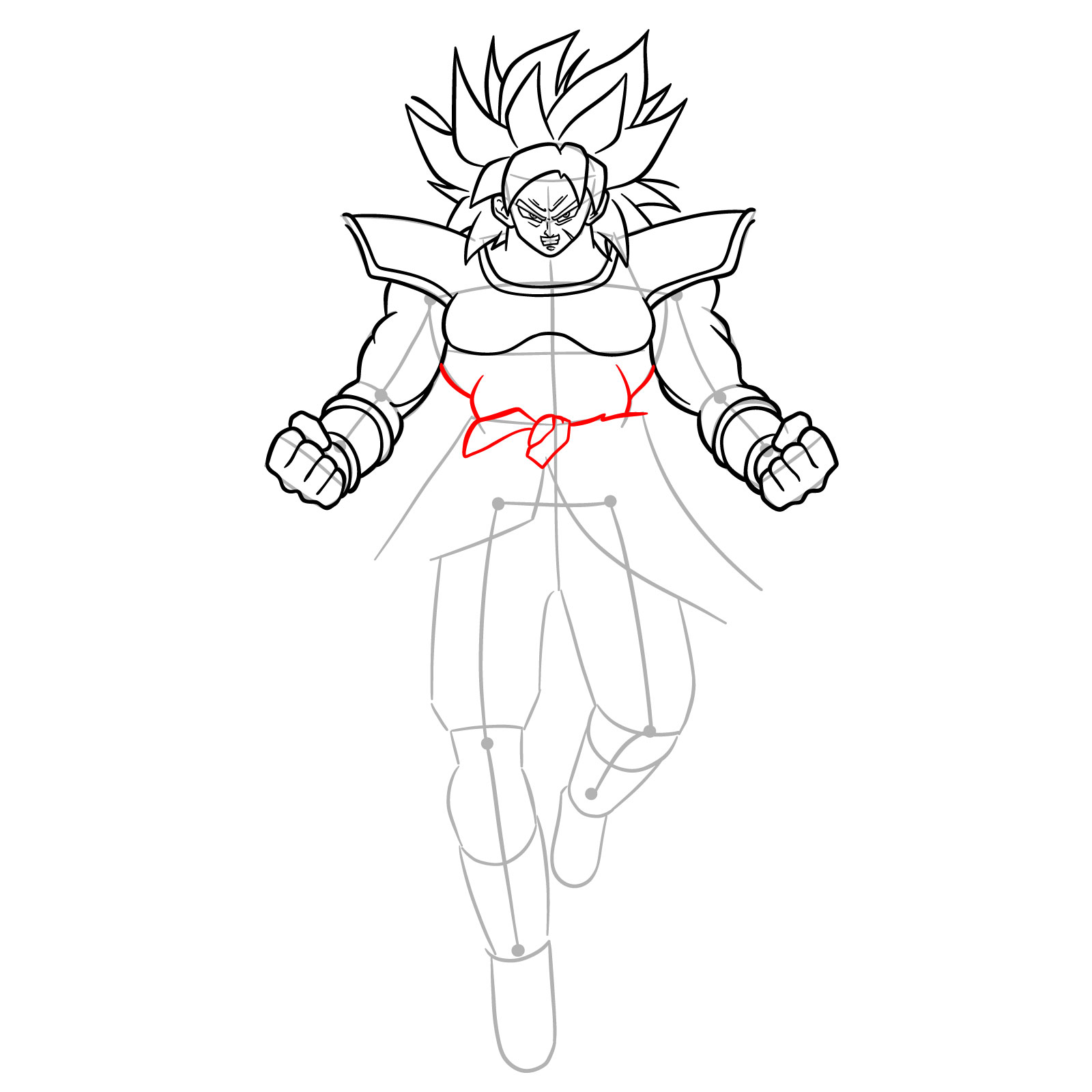 How to Draw Broly from Dragon Ball Super - step 16