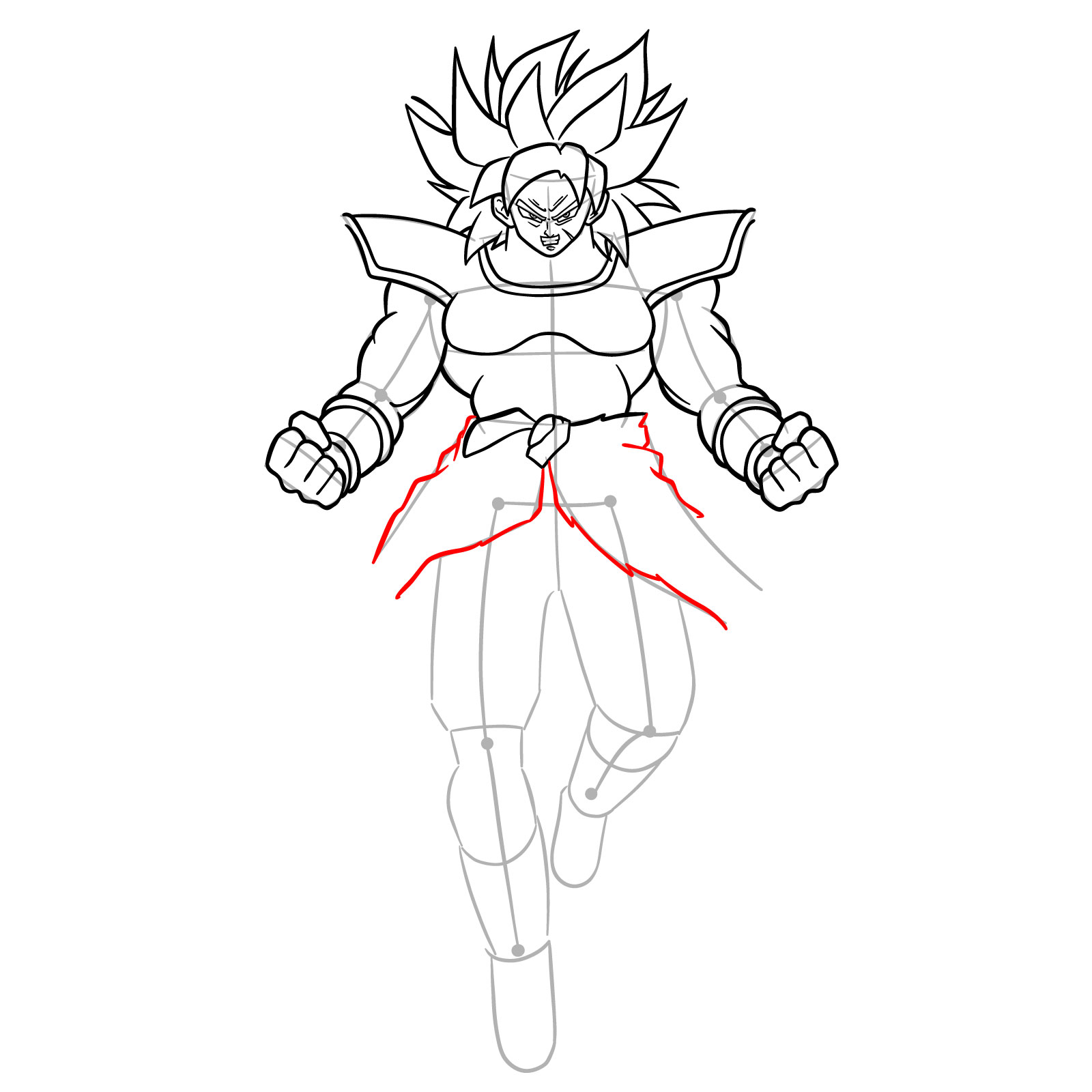 How to Draw Broly from Dragon Ball Super - step 17
