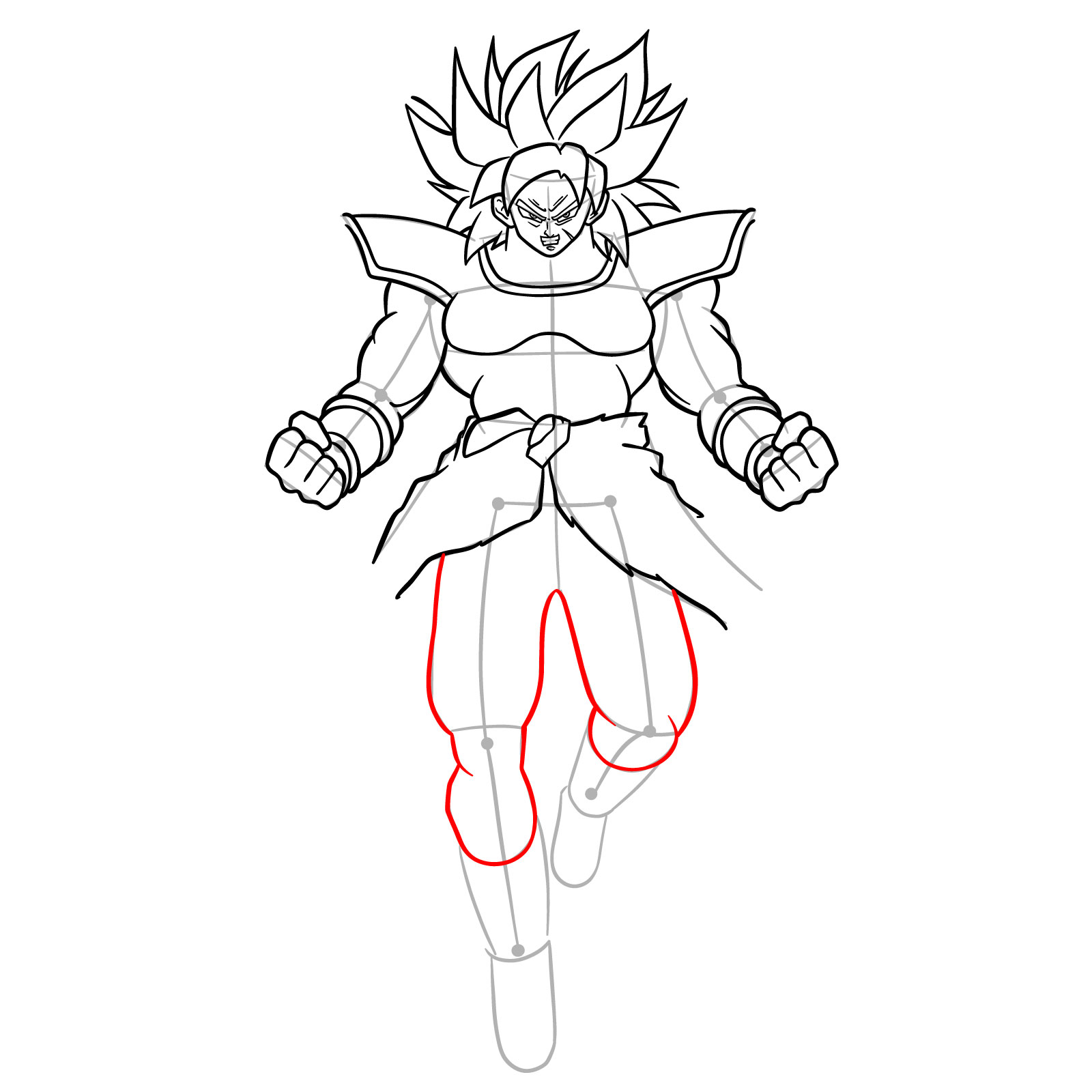 How to Draw Broly from Dragon Ball Super - step 18