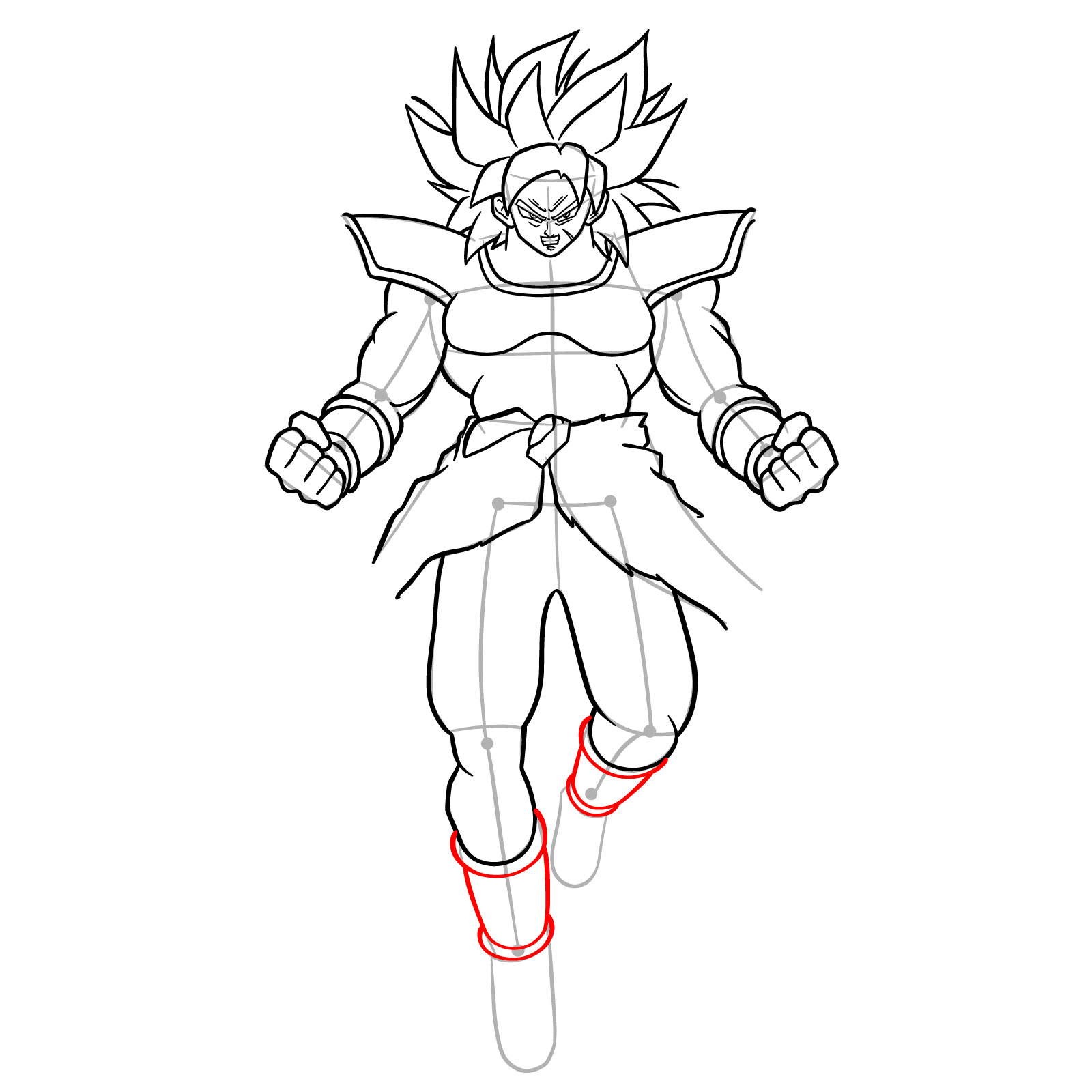 How to Draw Broly from Dragon Ball Super - step 19
