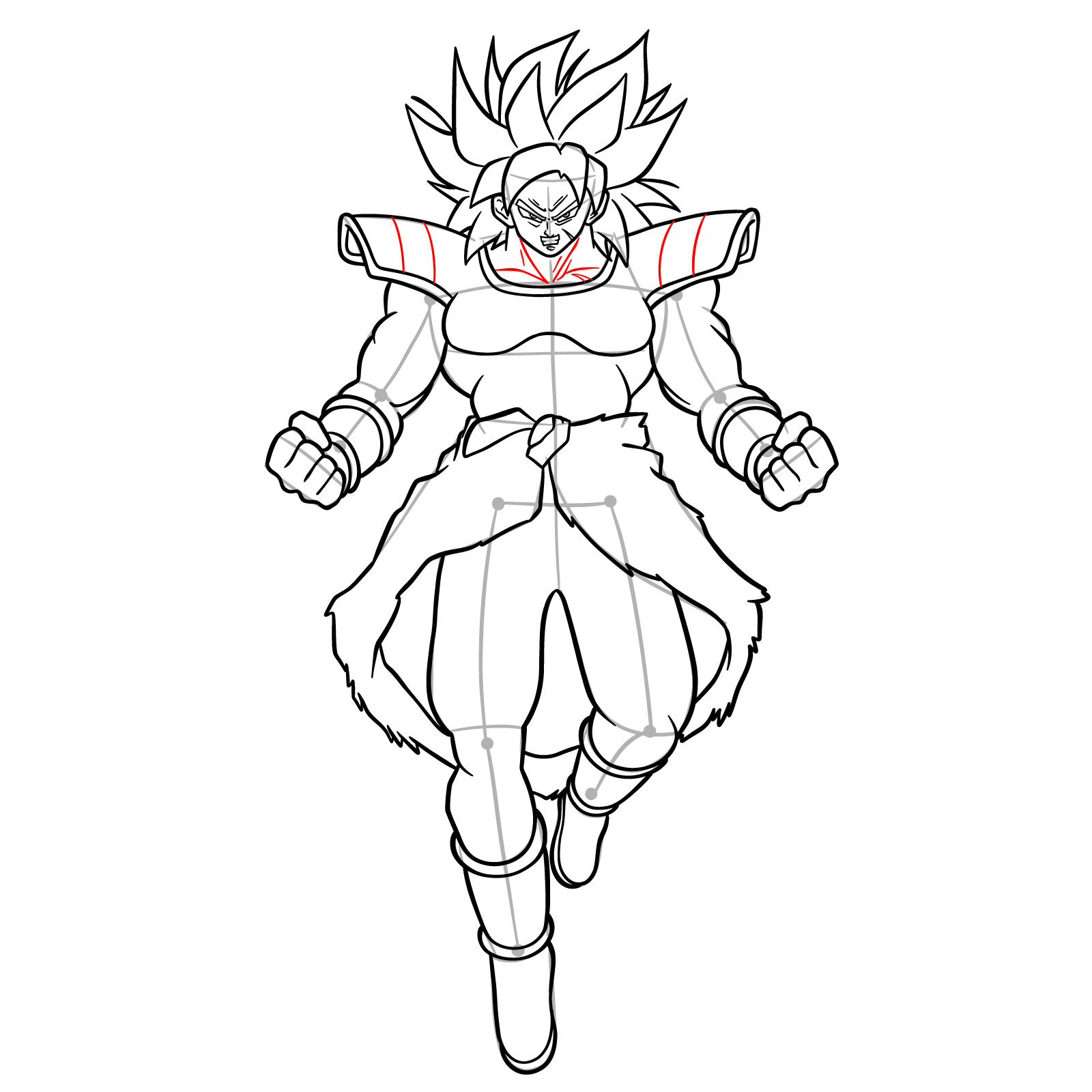 How to Draw Broly from Dragon Ball Super - step 22