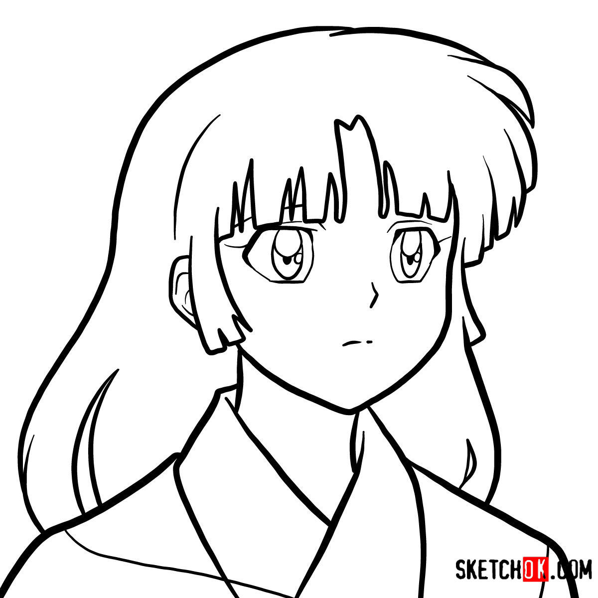 How to draw Sango (Coral) | Inuyasha