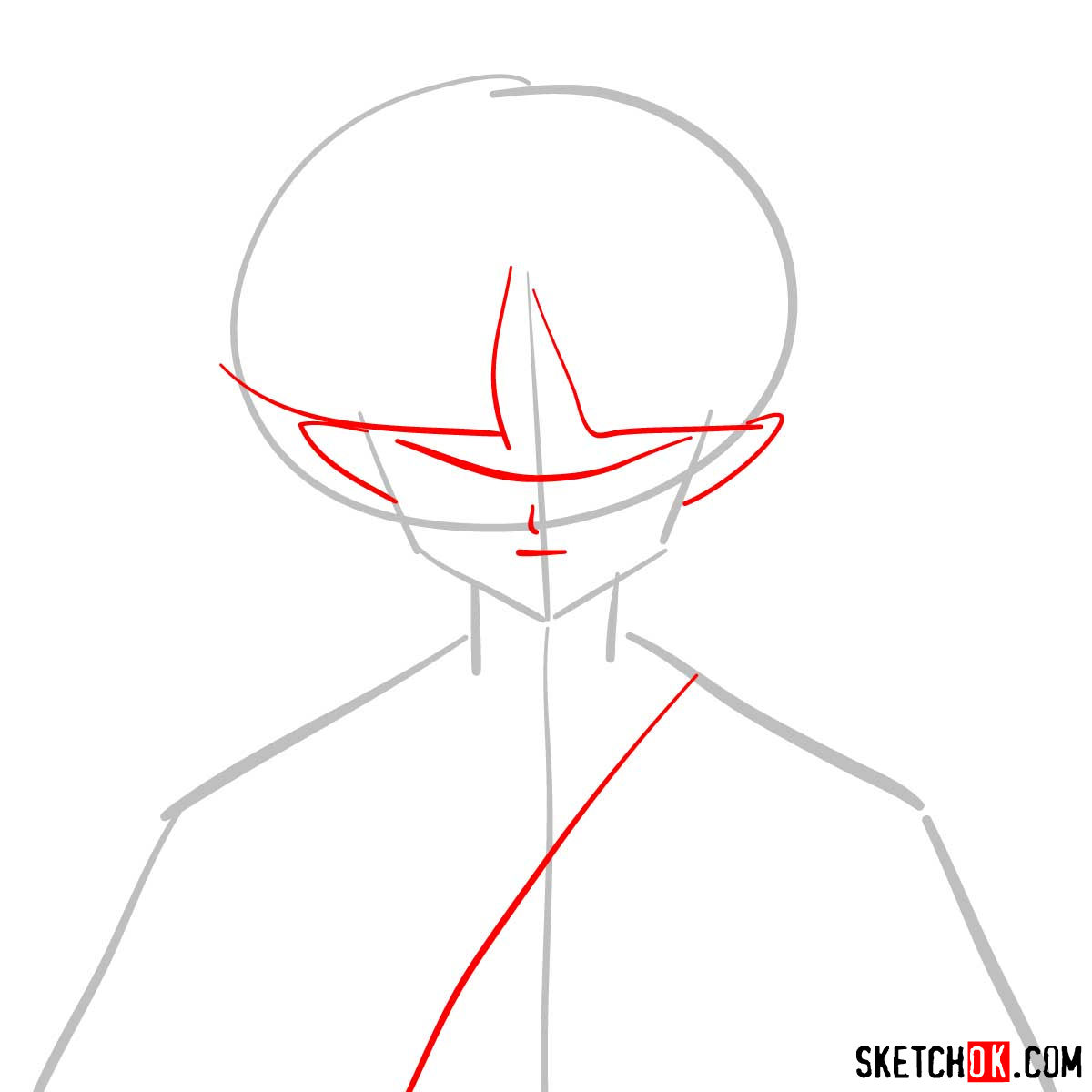 How to draw Kagura | Inuyasha - step 02