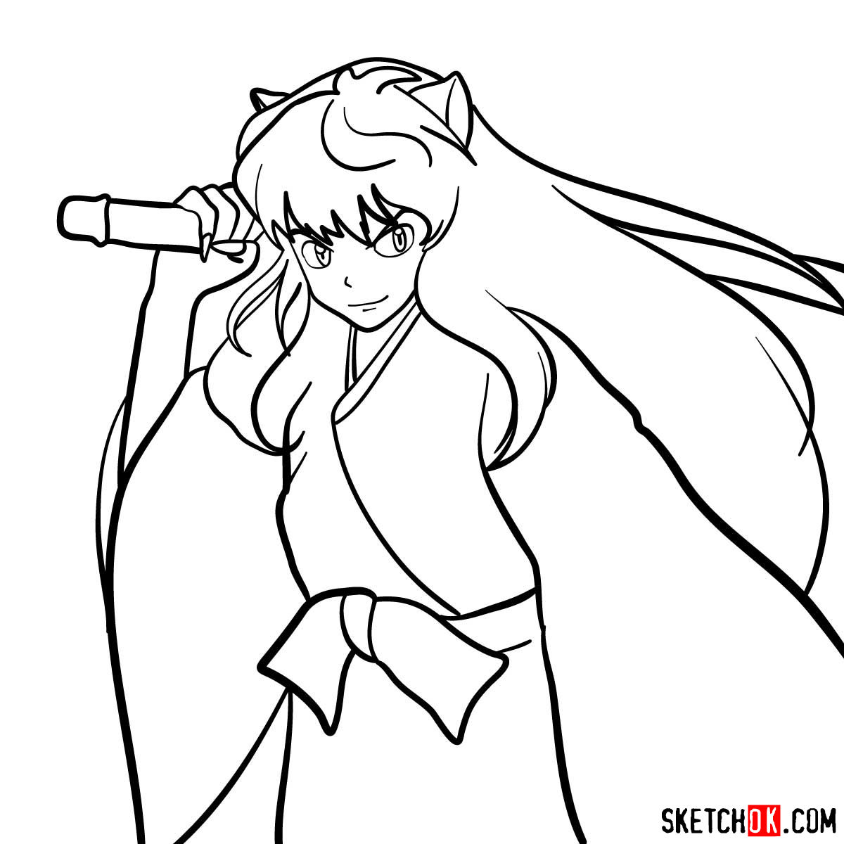 How to draw Inuyasha - 12 steps tutorial