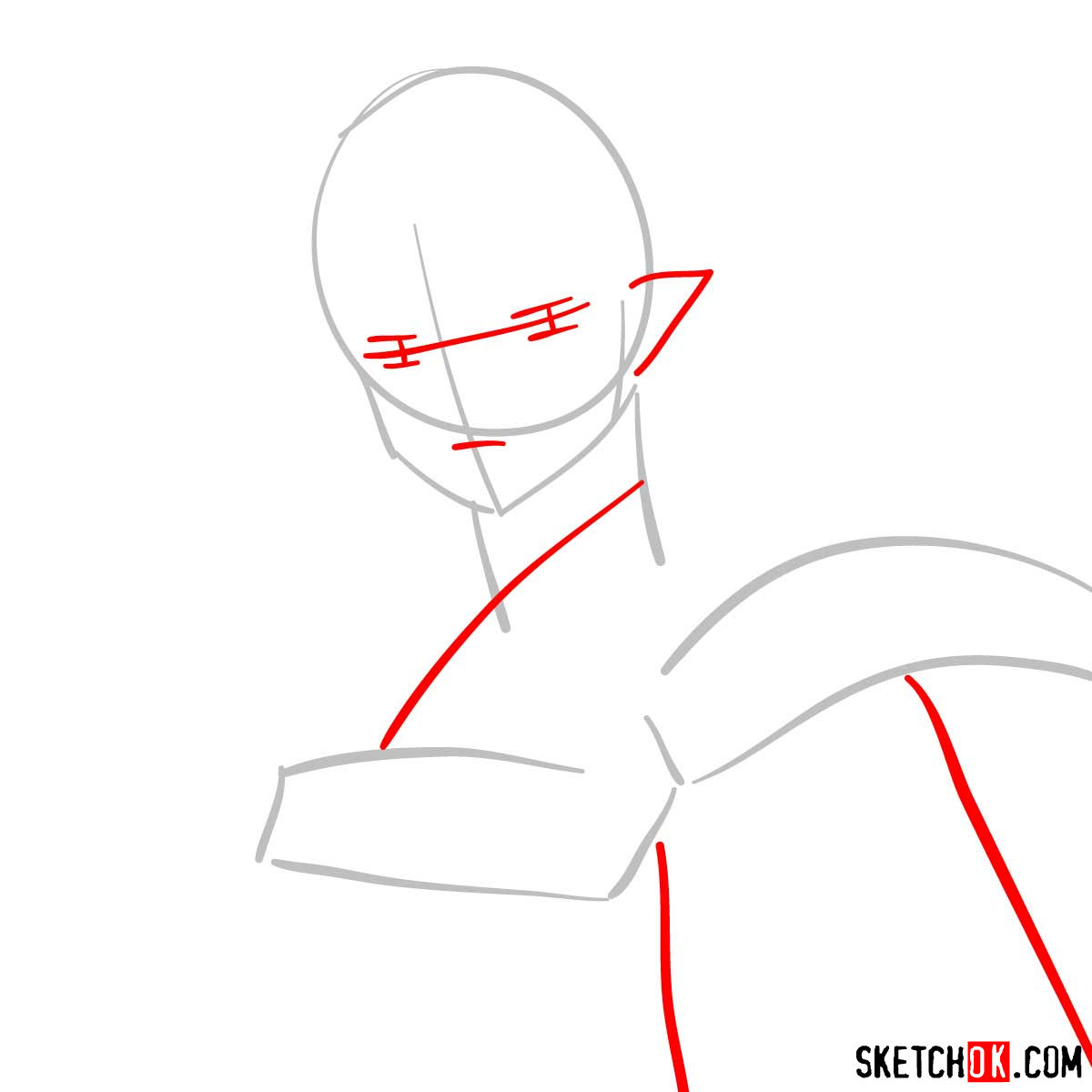 How to draw Sesshomaru | Inuyasha - step 02