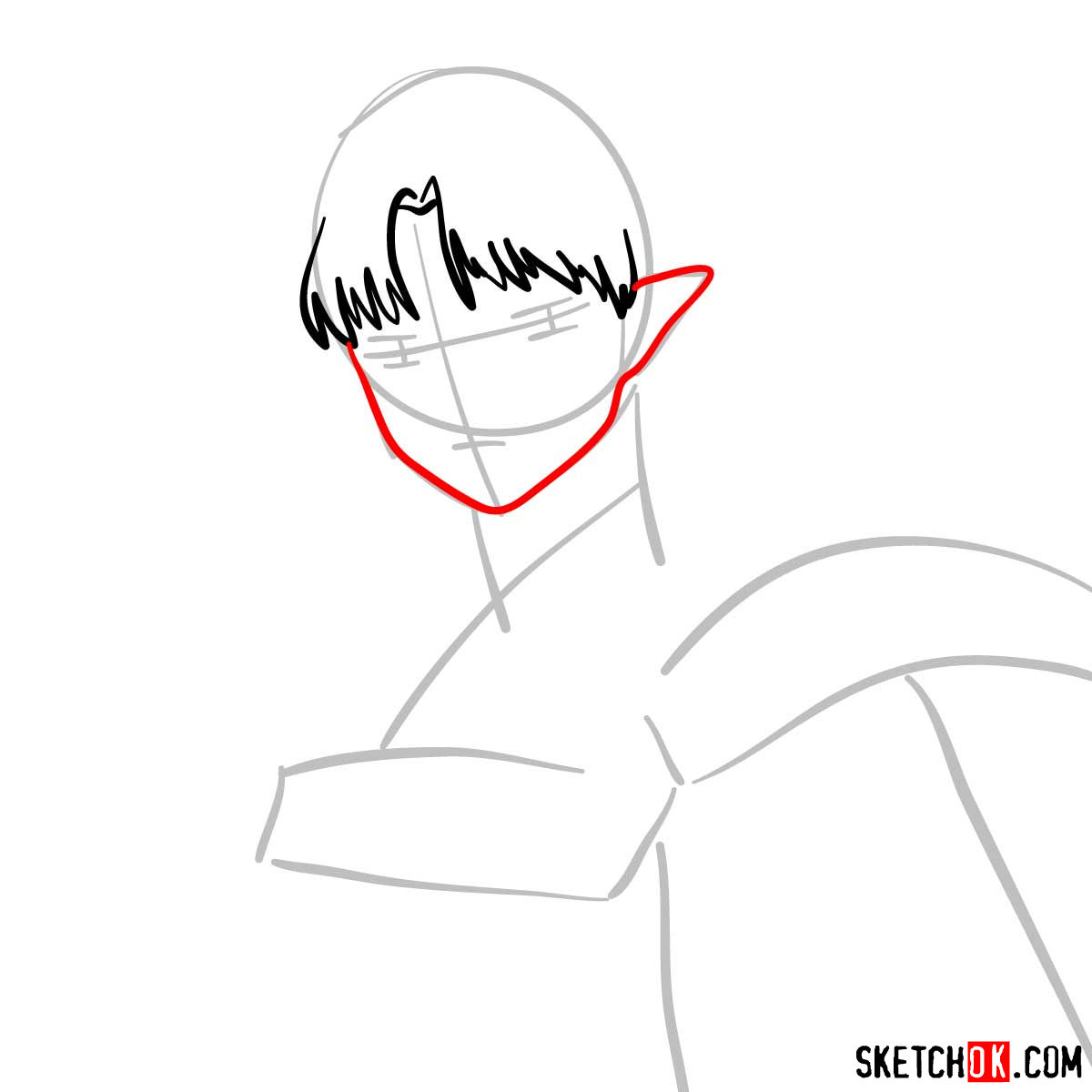 How to draw Sesshomaru | Inuyasha - step 04