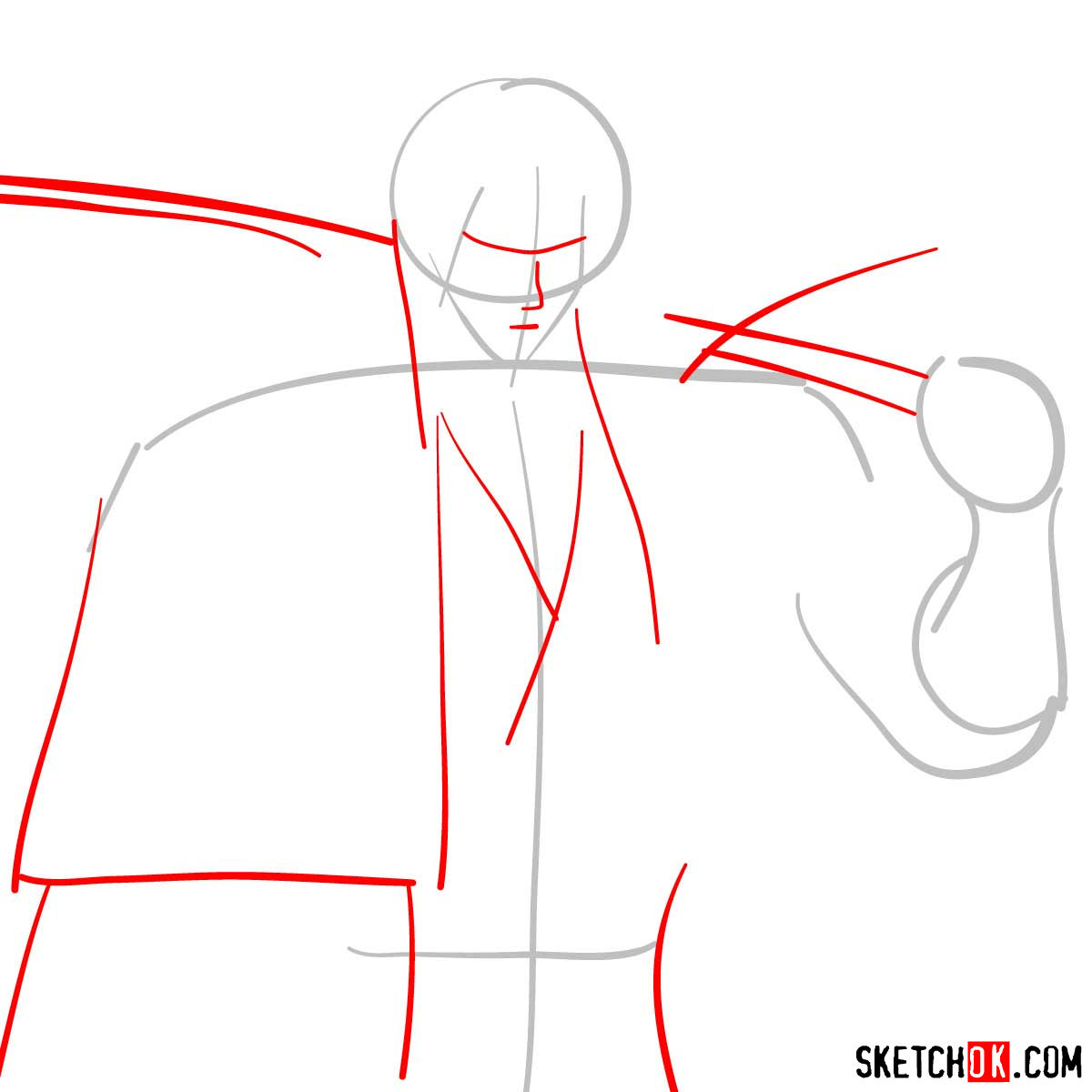 How to draw Hiko Seijuro XIII | Rurouni Kenshin - step 02