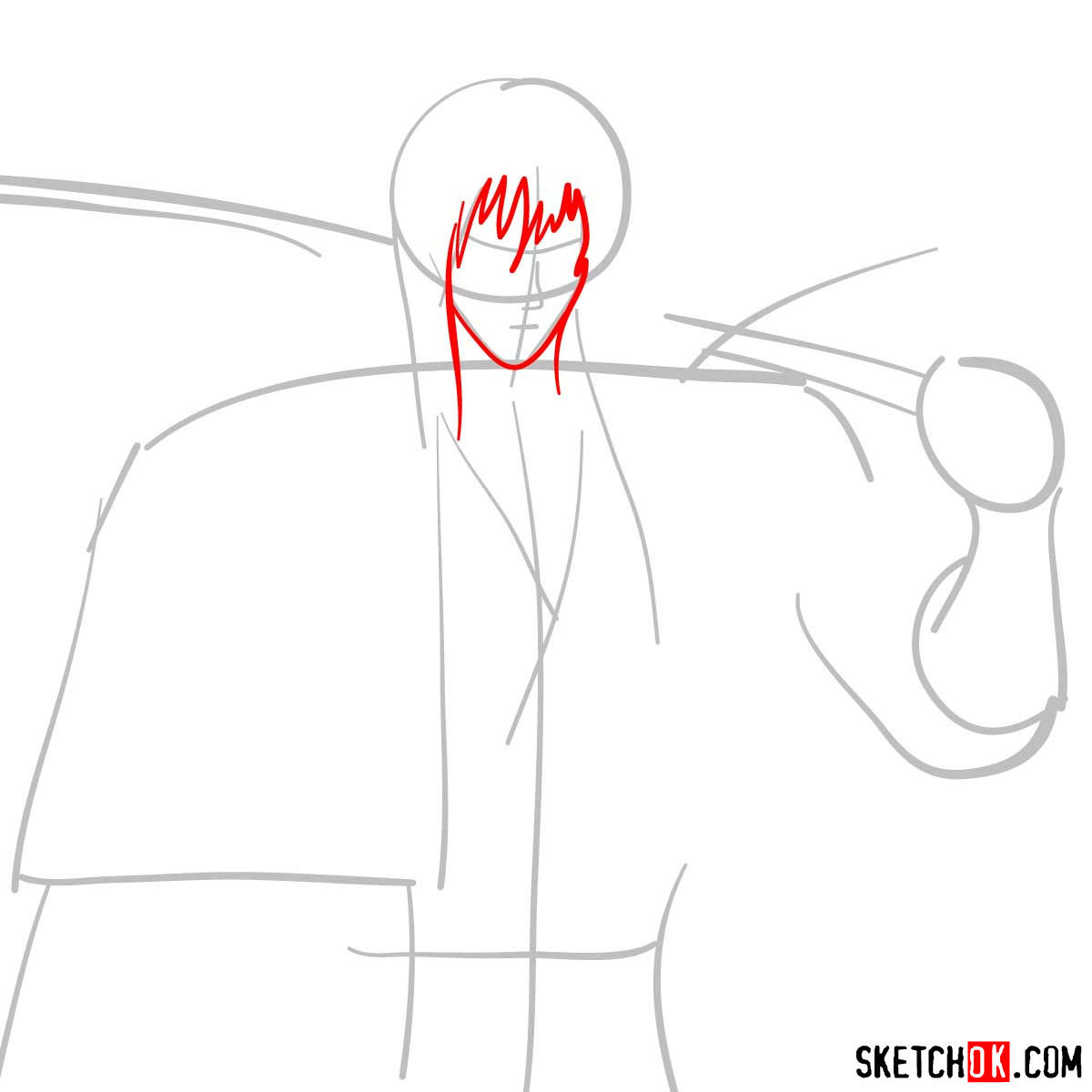 How to draw Hiko Seijuro XIII | Rurouni Kenshin - step 03