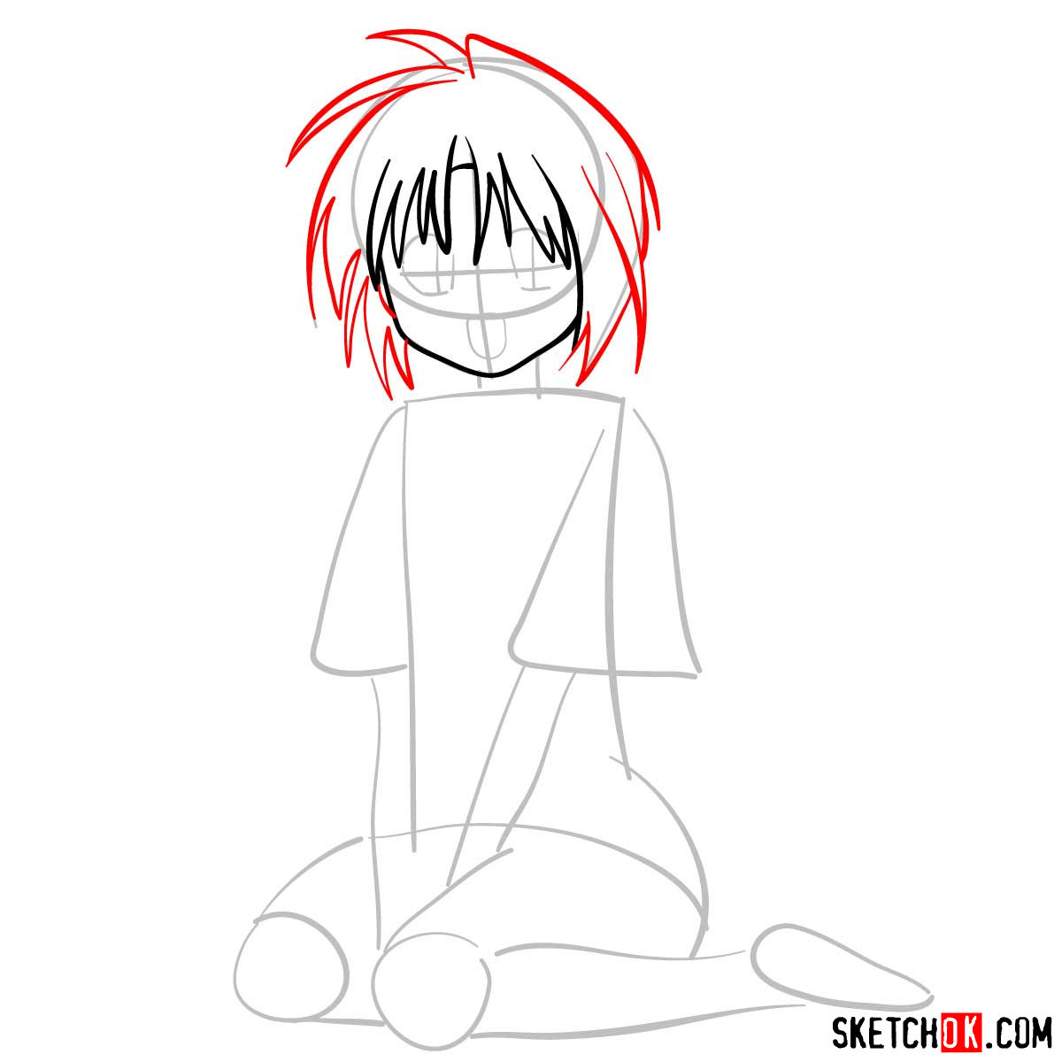 How to draw Makimachi Misao | Rurouni Kenshin - step 04
