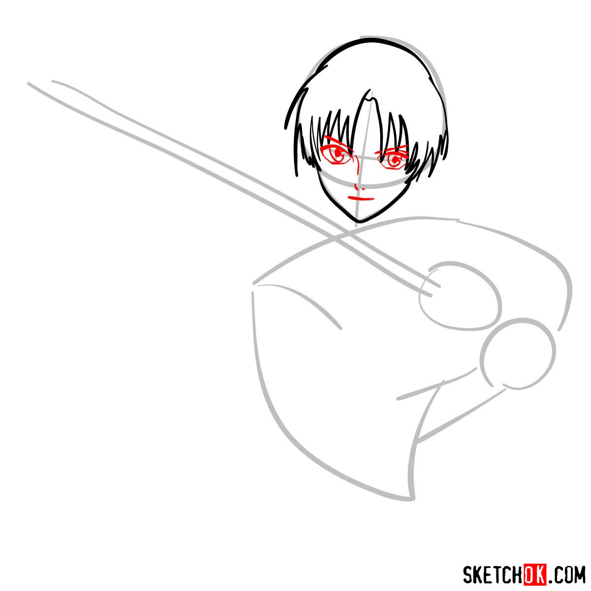 How to draw Kamiya Kaoru | Rurouni Kenshin - step 05