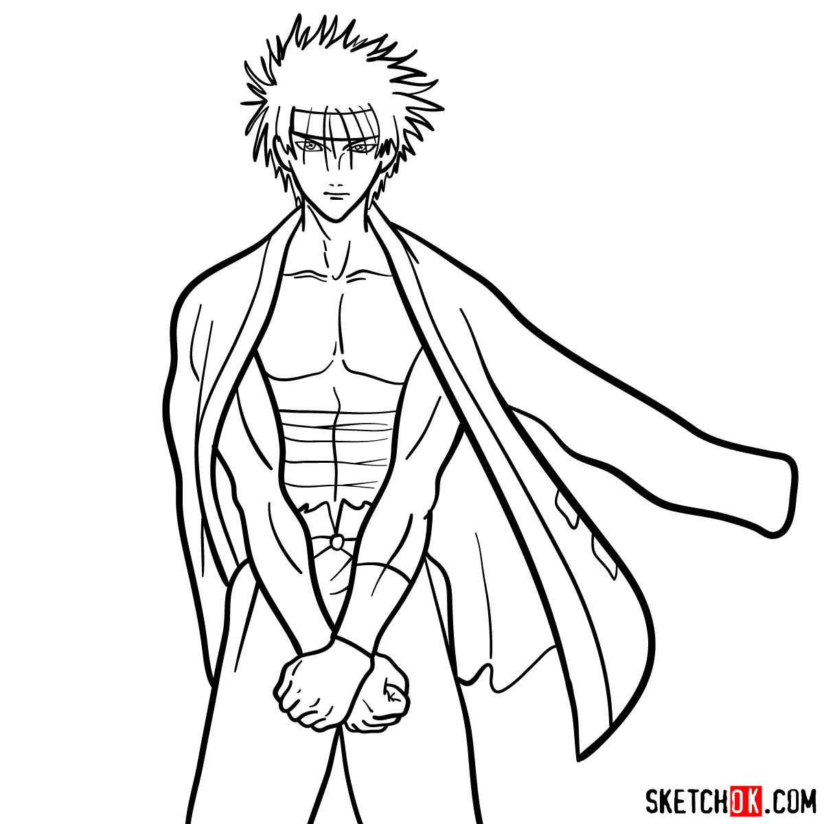 How to draw Sagara Sanosuke | Rurouni Kenshin