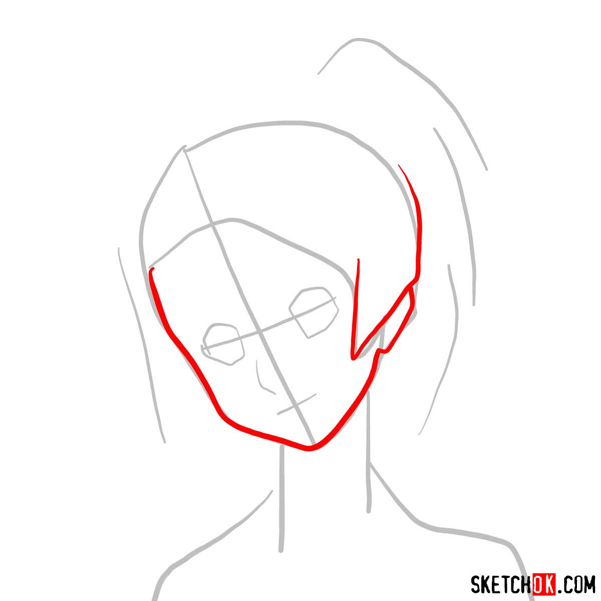 How to draw Fuu's face | Samurai Champloo - step 03