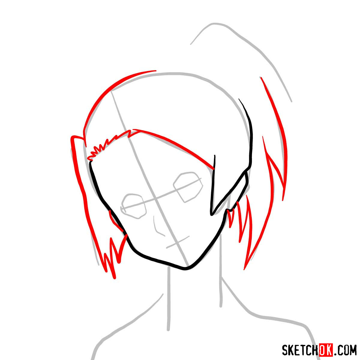 How to draw Fuu's face | Samurai Champloo - step 04
