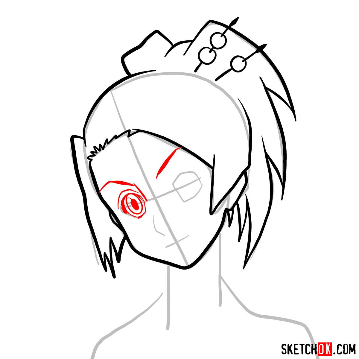 How to draw Fuu's face | Samurai Champloo - step 06