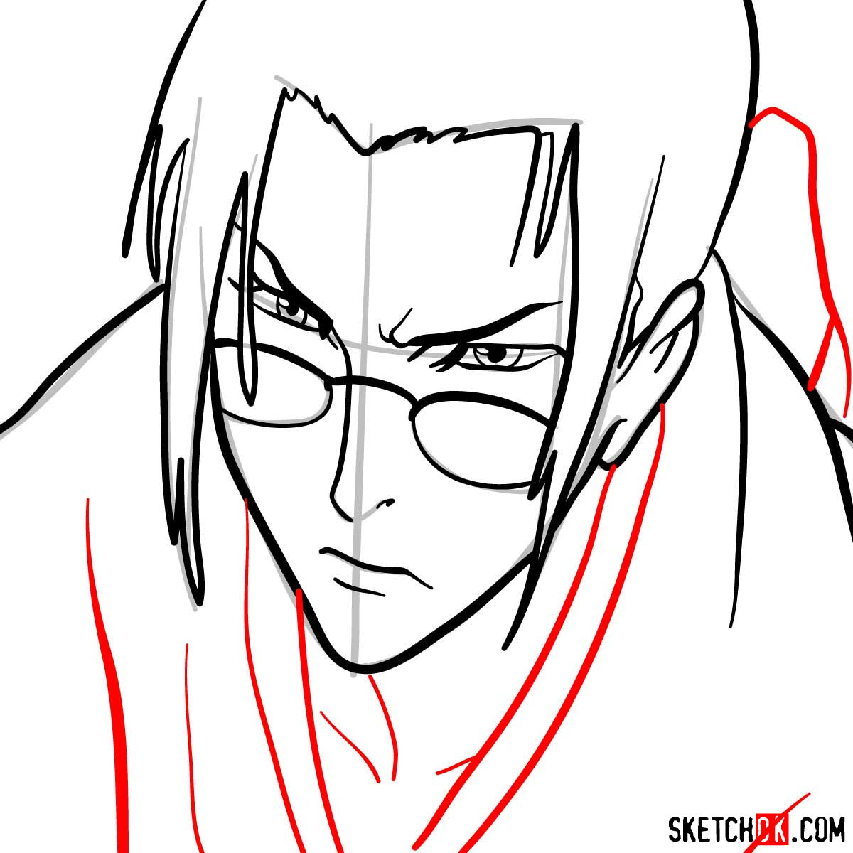 How to draw Jin's face | Samurai Champloo - step 08