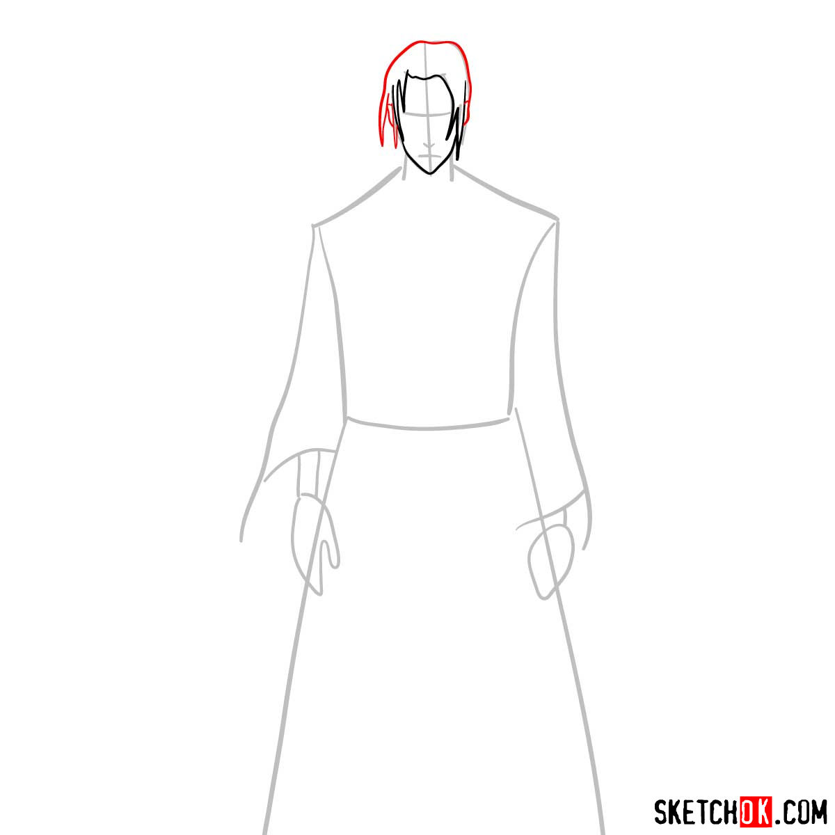 Making the drawing of Jin in full growth | Samurai Champloo - step 04