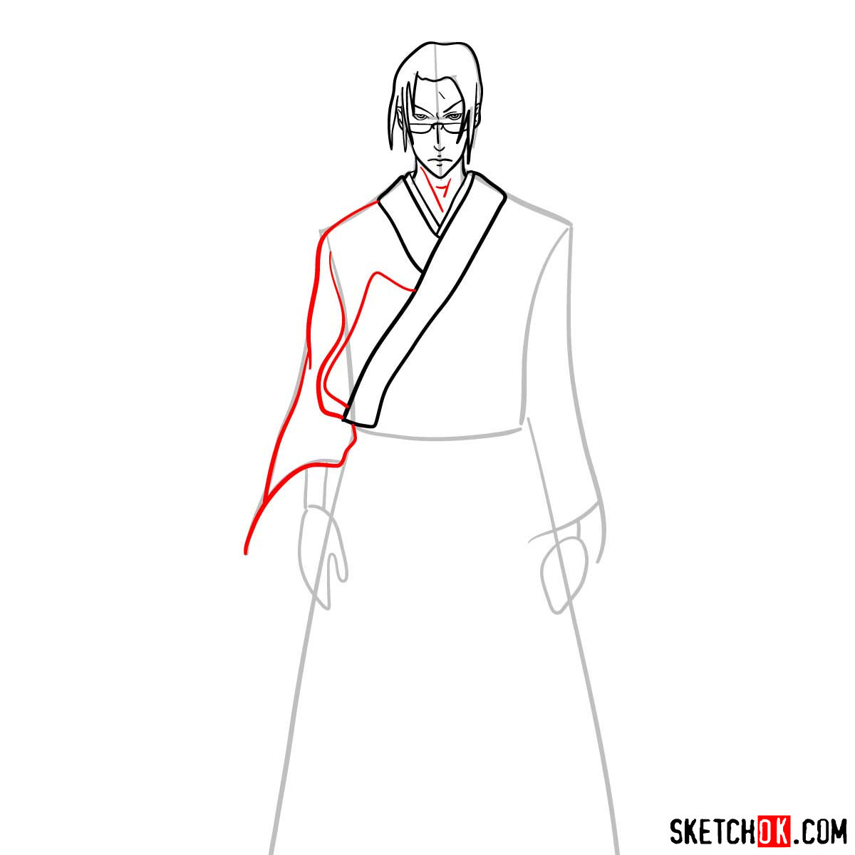 Making the drawing of Jin in full growth | Samurai Champloo - step 08