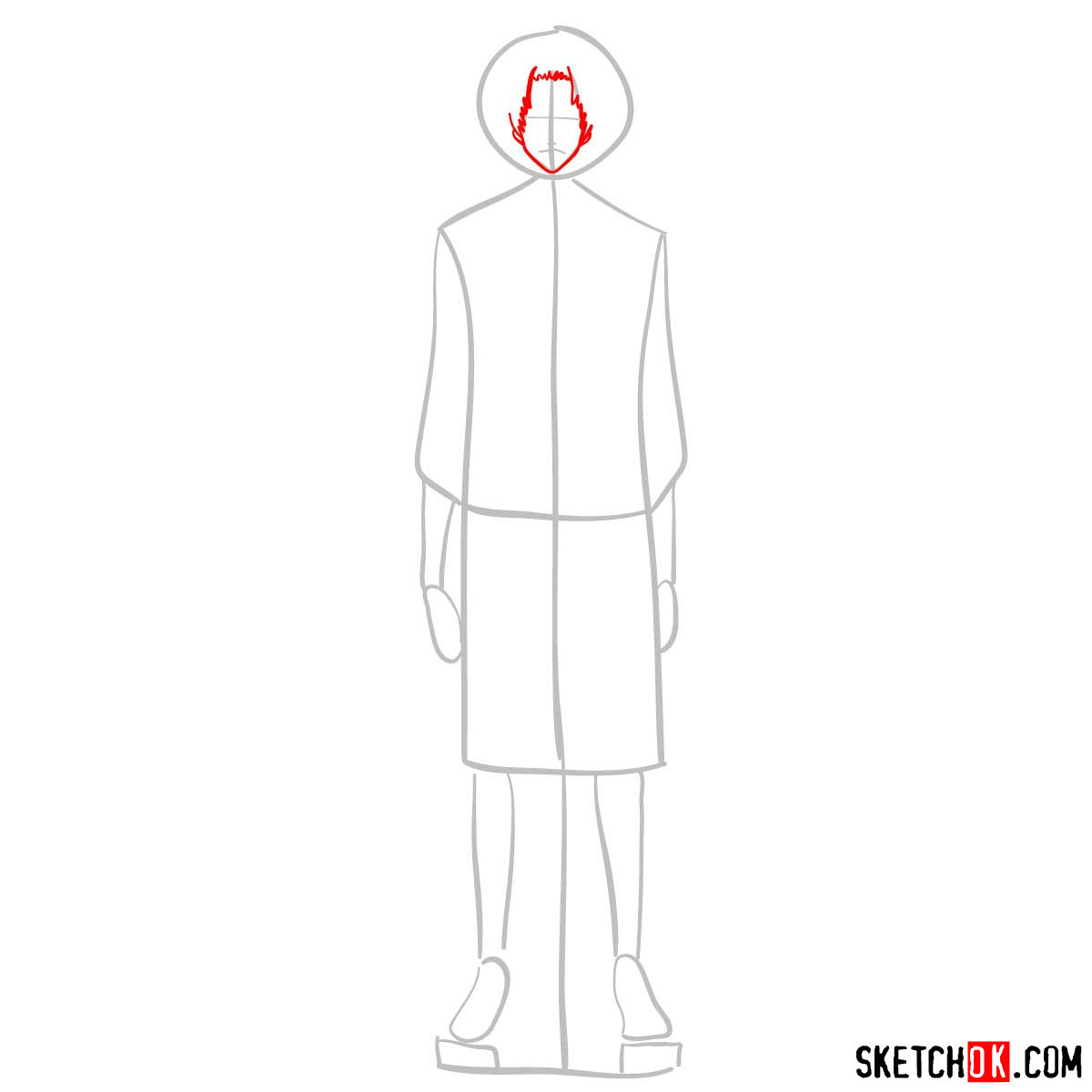 How to draw Mugen from Samurai Champloo anime - step 03
