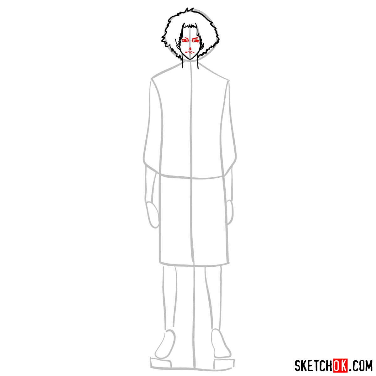 How to draw Mugen from Samurai Champloo anime - step 05
