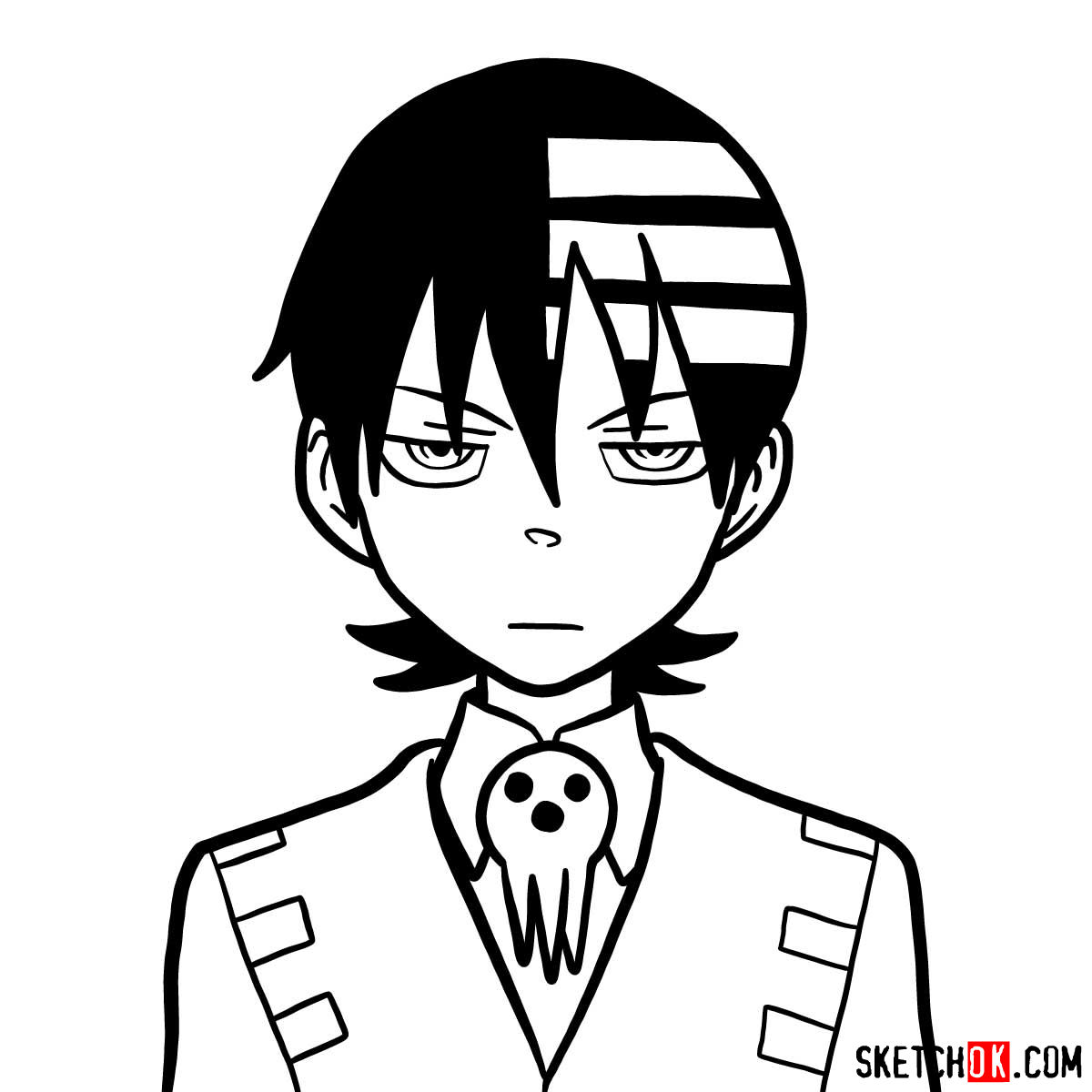 How to draw Death the Kid | Soul Eater