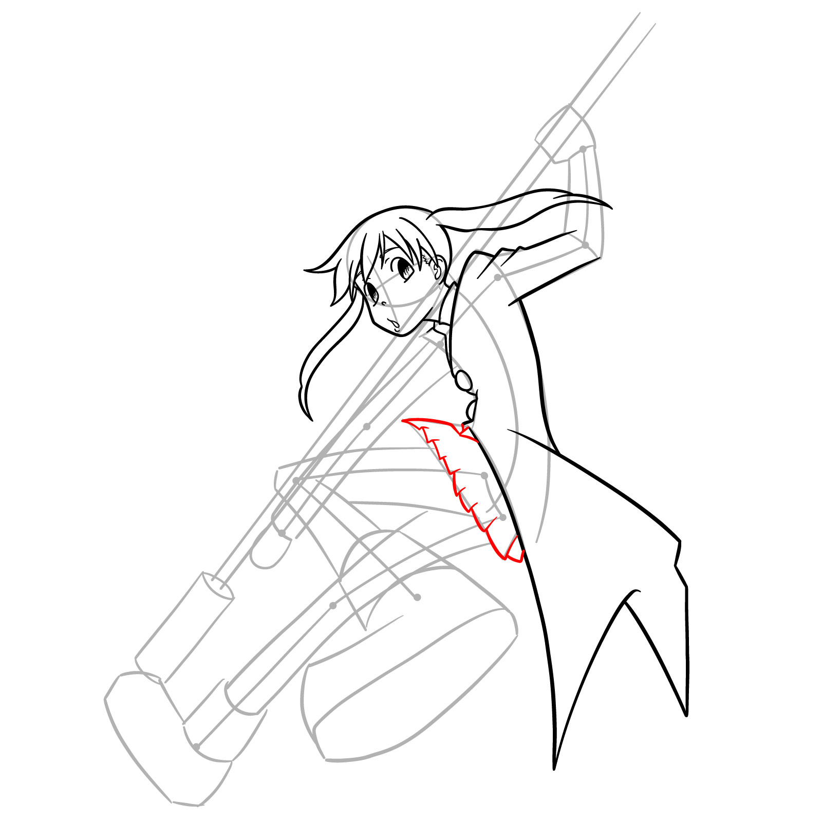 How to Draw Maka Albarn with Soul Evans - step 11