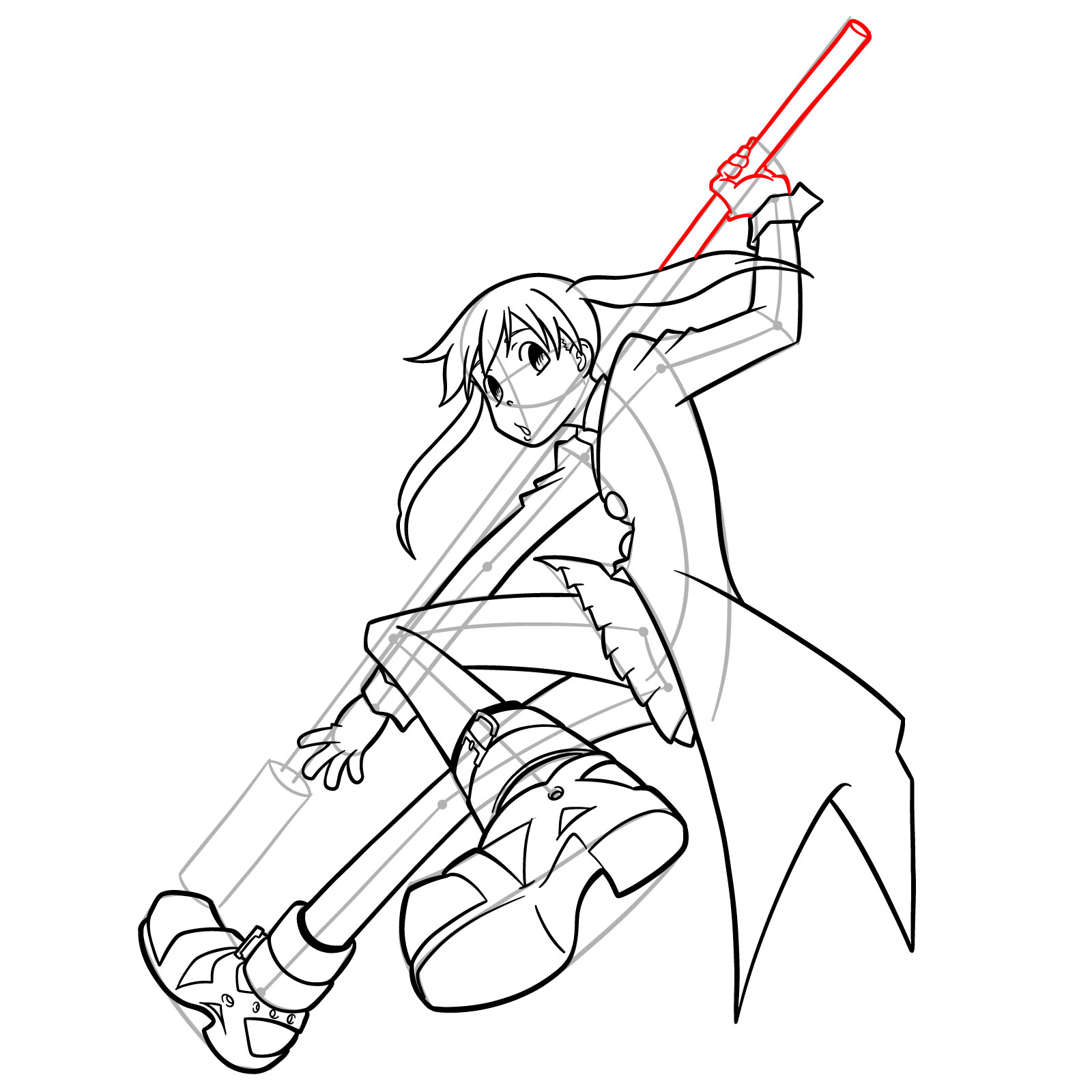 How to Draw Maka Albarn with Soul Evans - step 20