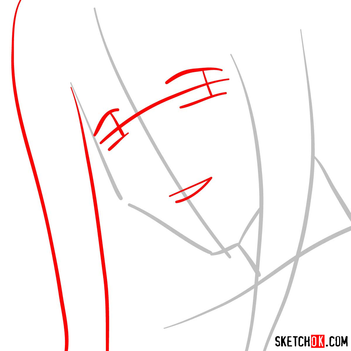 How to draw Rem Saverem from Trigun anime - step 02