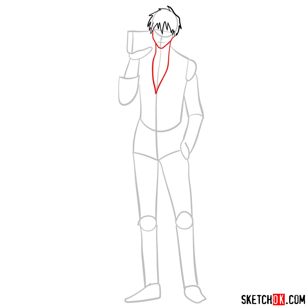 How to draw Nicholas D. Wolfwood from Trigun anime - step 04