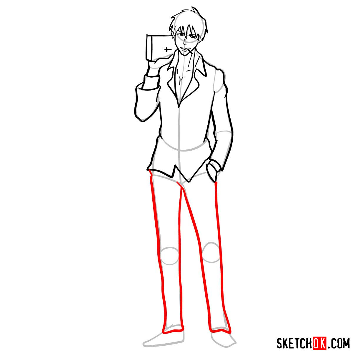 How to draw Nicholas D. Wolfwood from Trigun anime - step 11