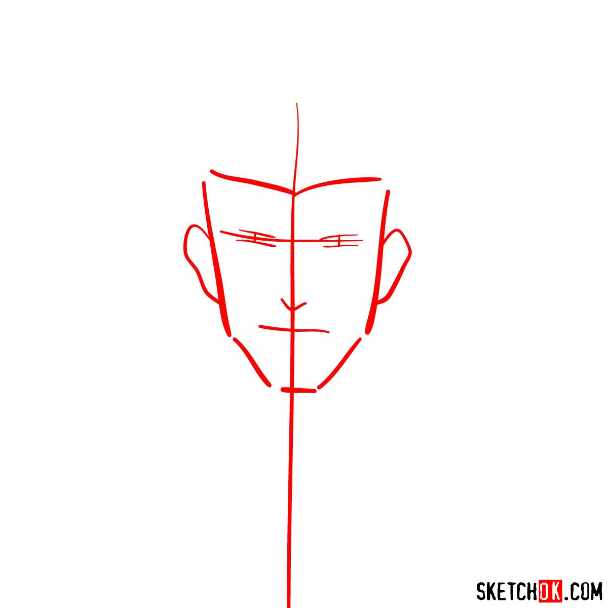 How to draw Vash's face | Trigun anime - step 01