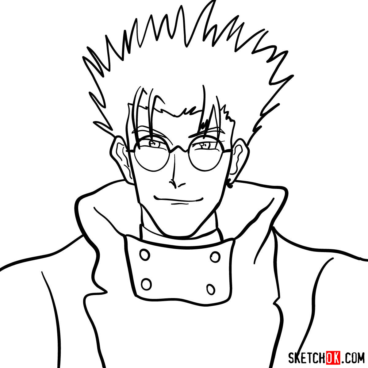How to draw Vash's face | Trigun