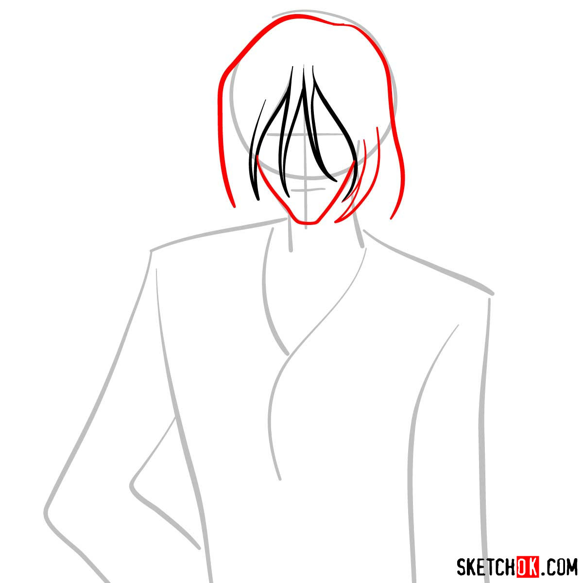 How to draw Gren from Cowboy Bebop anime - step 04