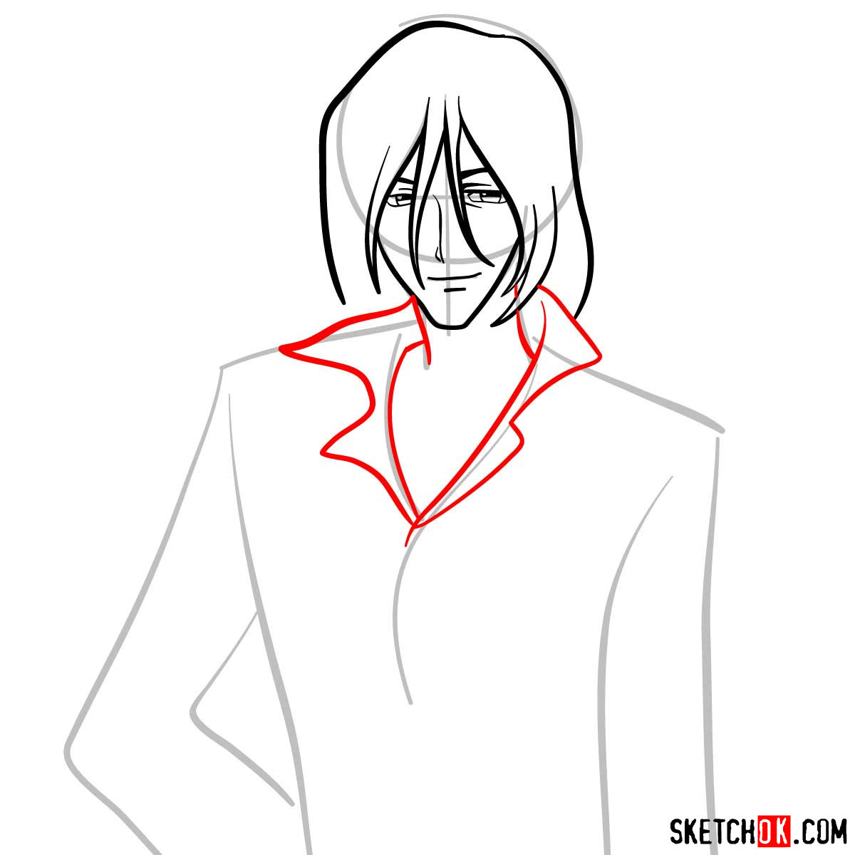 How to draw Gren from Cowboy Bebop anime - step 06
