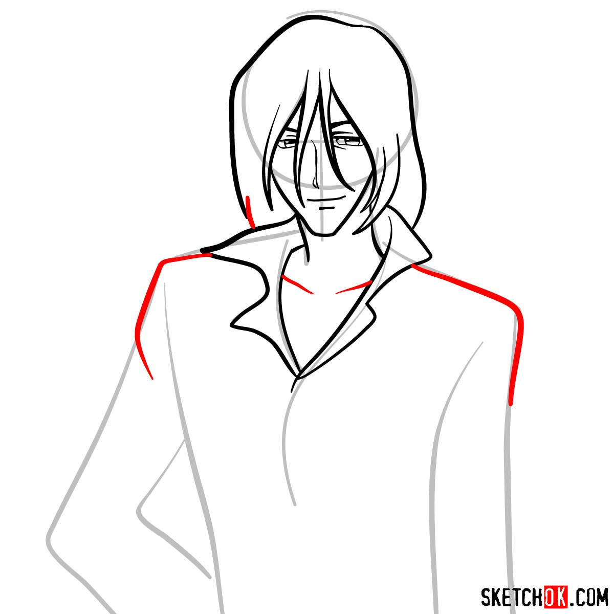 How to draw Gren from Cowboy Bebop anime - step 07