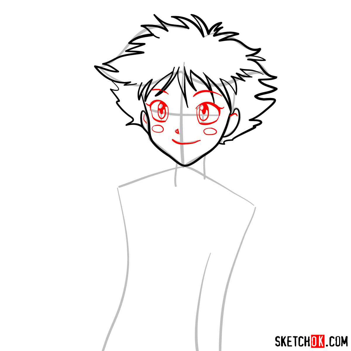 How to draw Ed from Cowboy Bebop anime - step 05