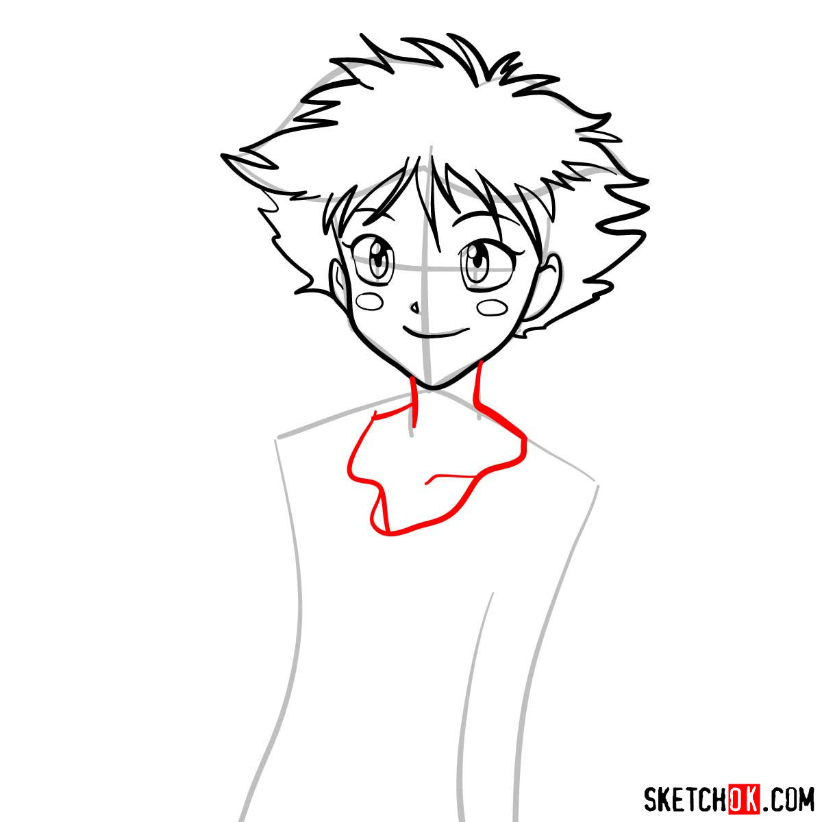 How to draw Ed from Cowboy Bebop anime - step 06