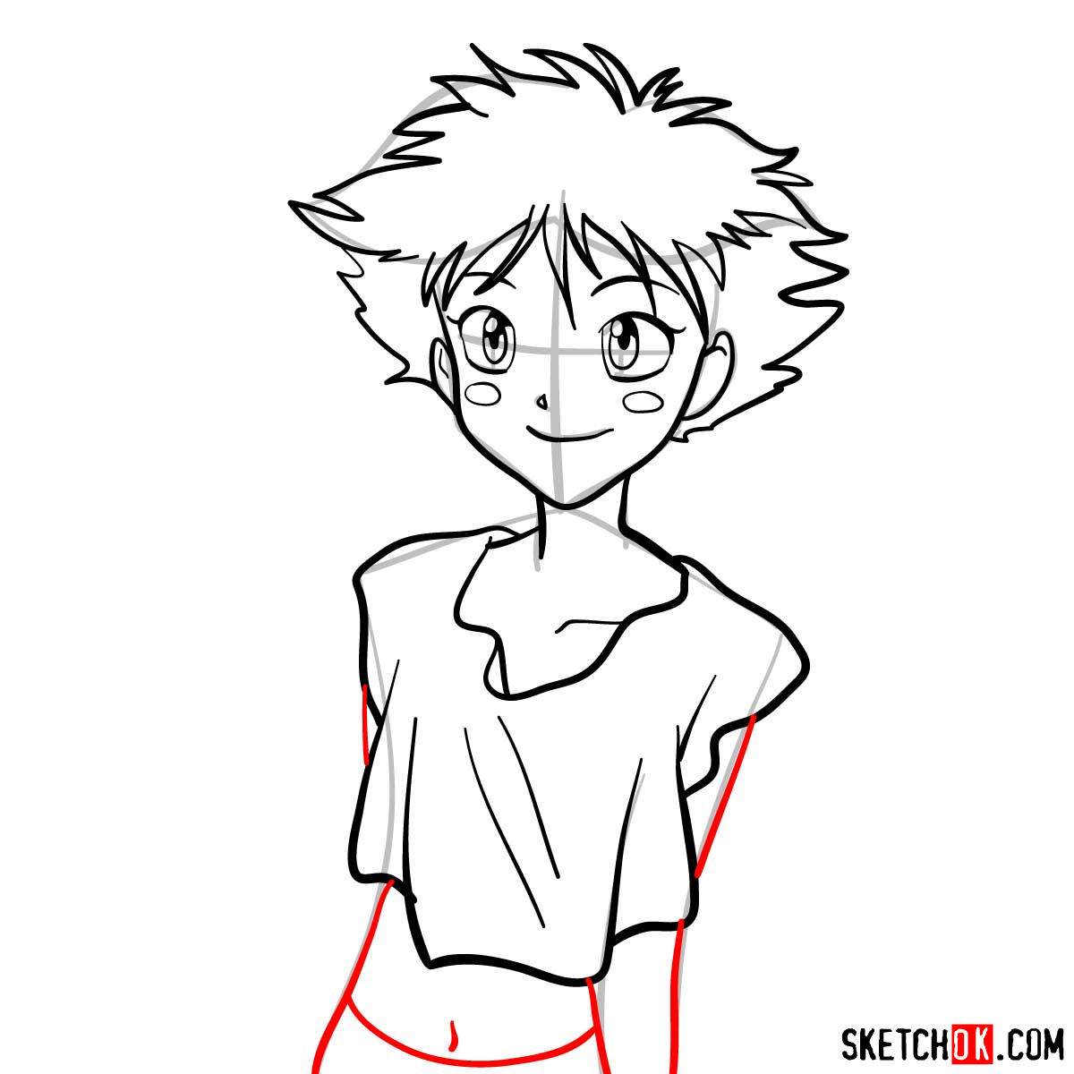 How to draw Ed from Cowboy Bebop anime - step 08