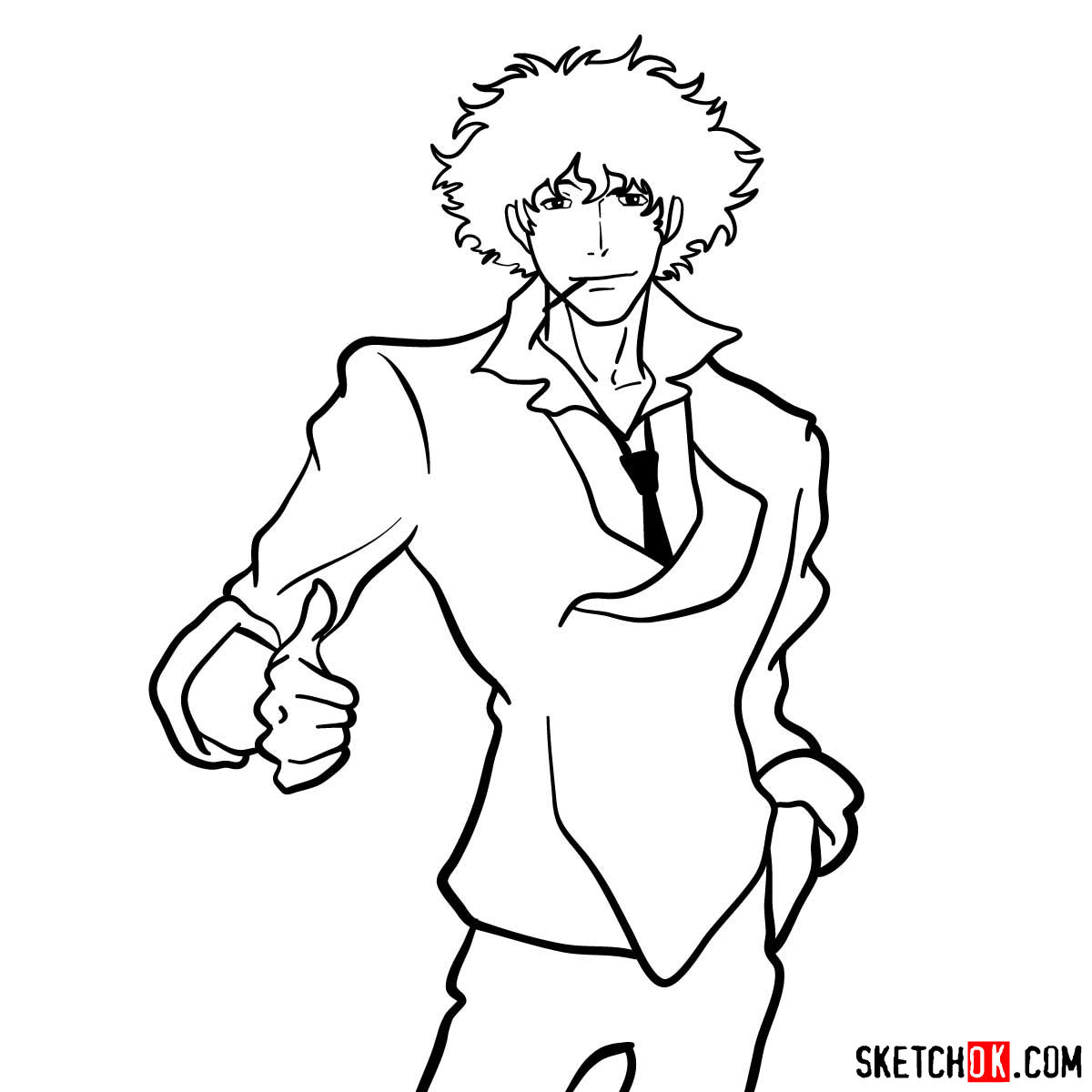 How to draw Spike Spiegel from Cowboy Bebop