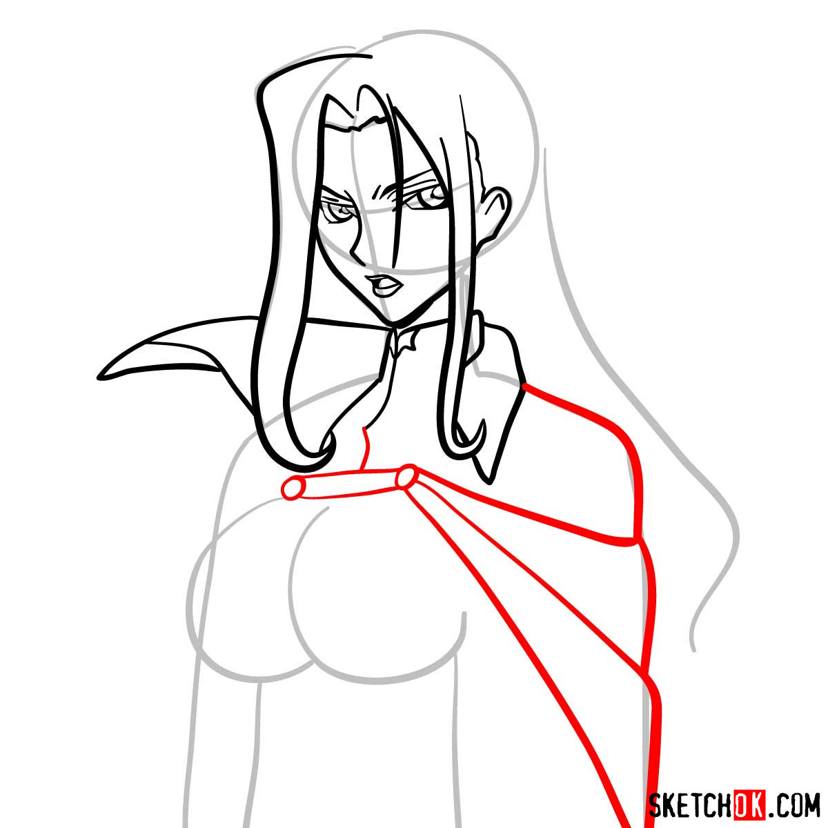 How to draw Cornelia li Britannia | Code Geass anime - step 07