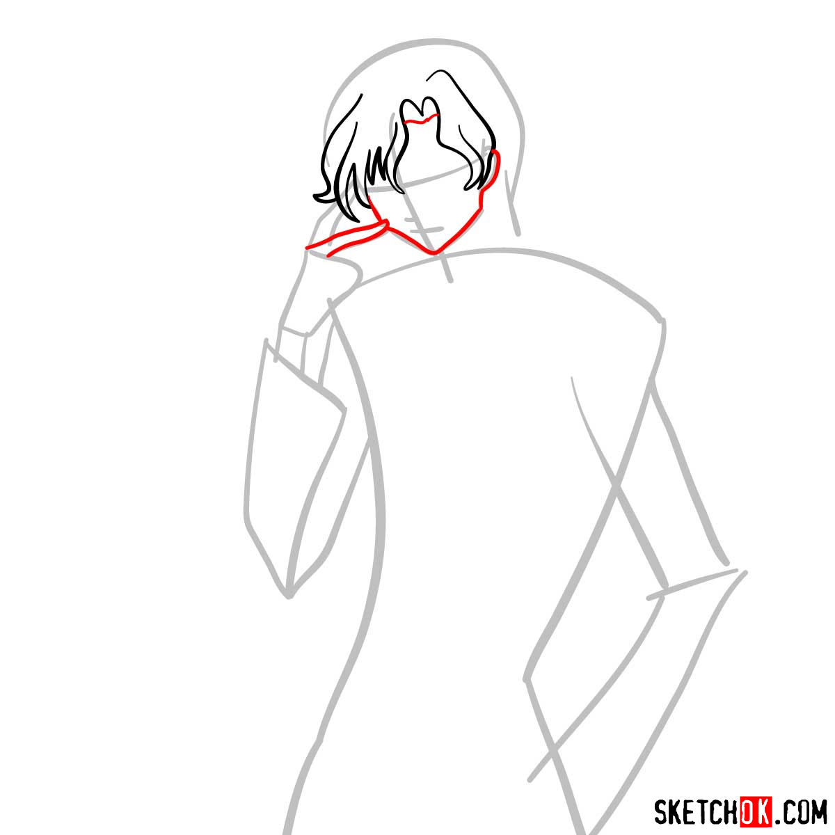 How to draw Lloyd Asplund | Code Geass anime - step 04