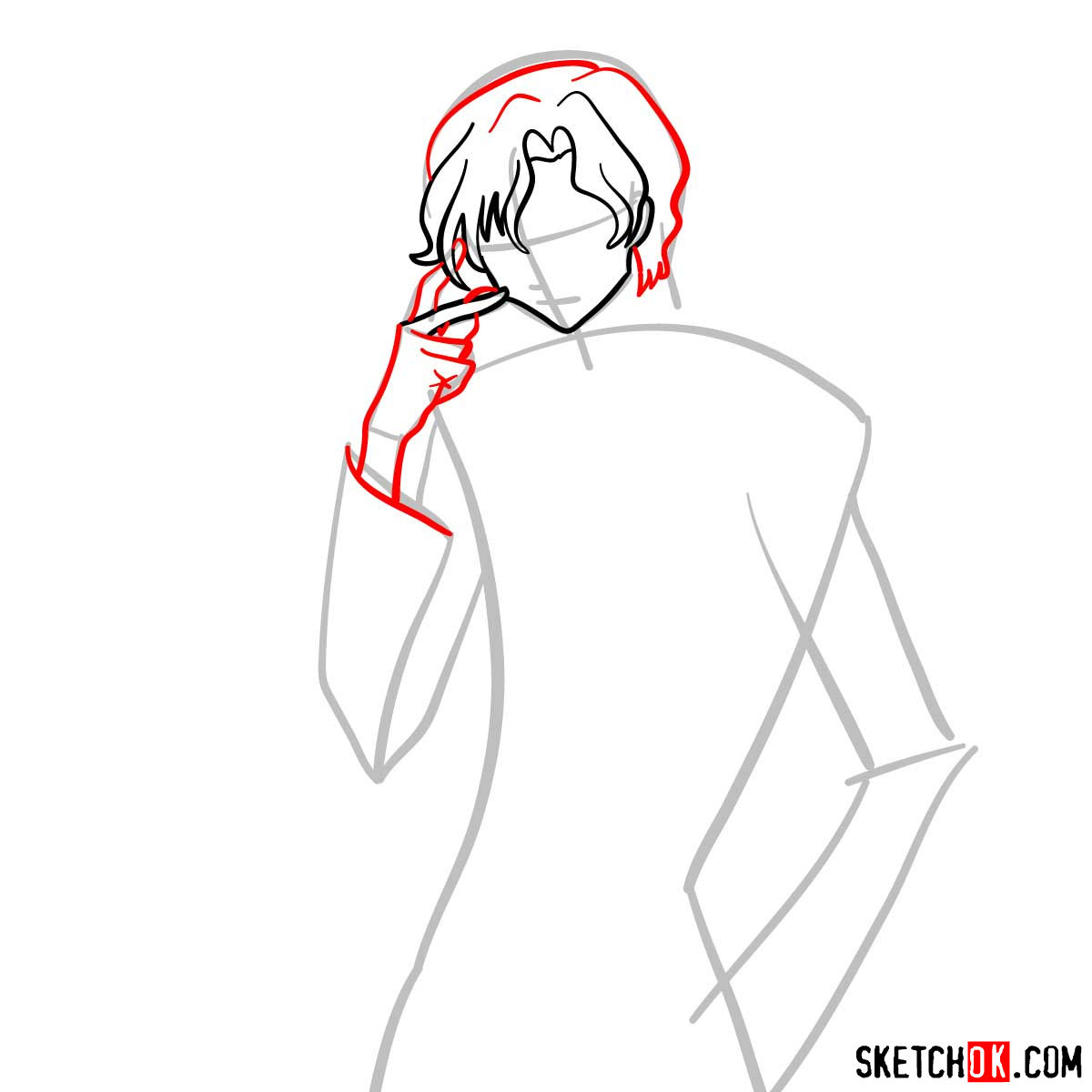 How to draw Lloyd Asplund | Code Geass anime - step 05