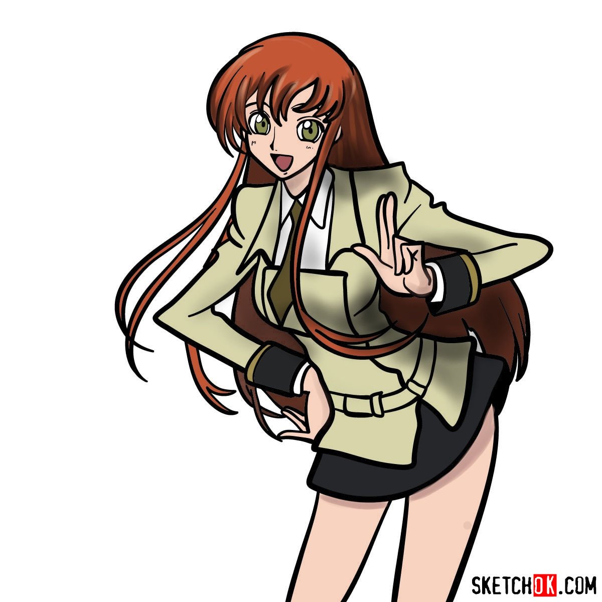 15 steps drawing guide of Shirley Fenette (Code Geass)