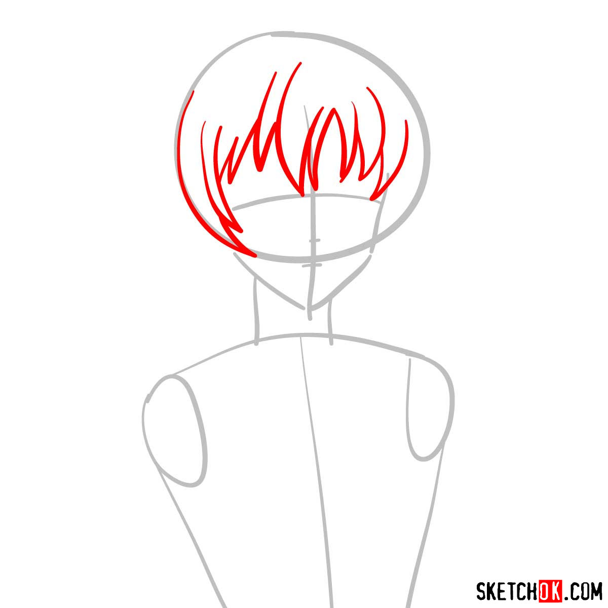 How to draw Shirley's face | Code Geass anime - step 03