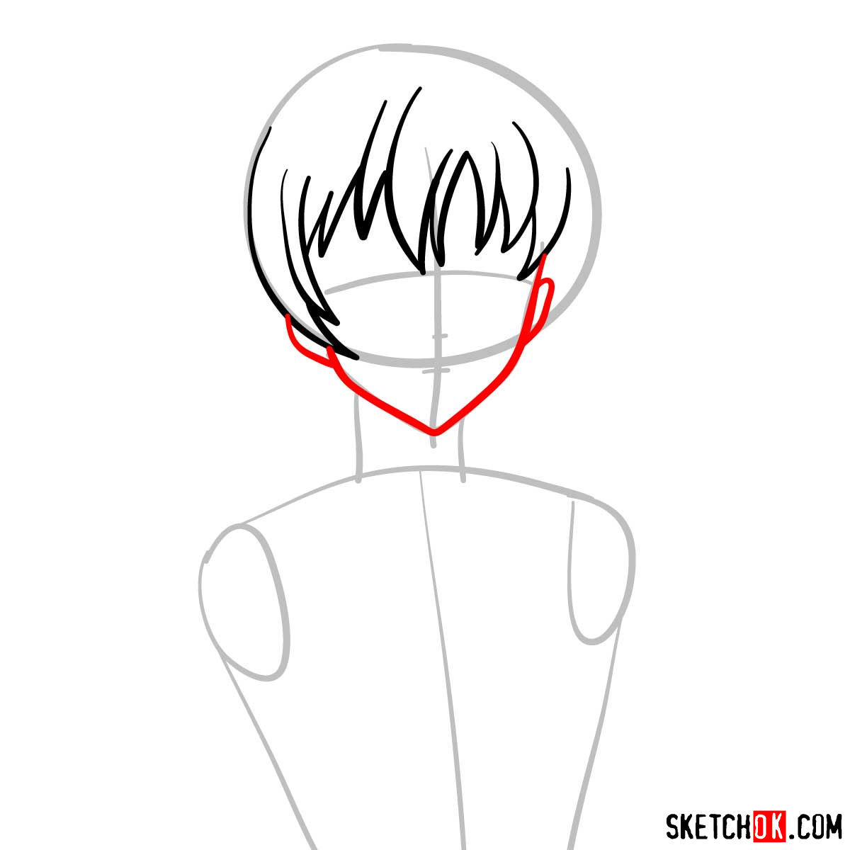 How to draw Shirley's face | Code Geass anime - step 04