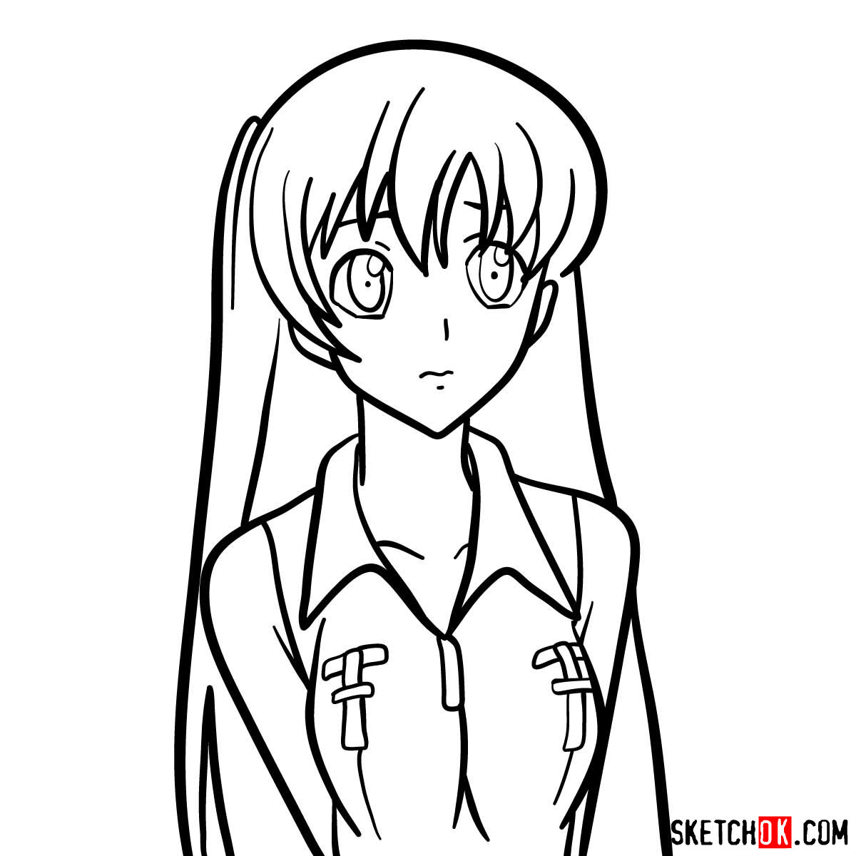 How to draw Shirley's face | Code Geass anime - step 10