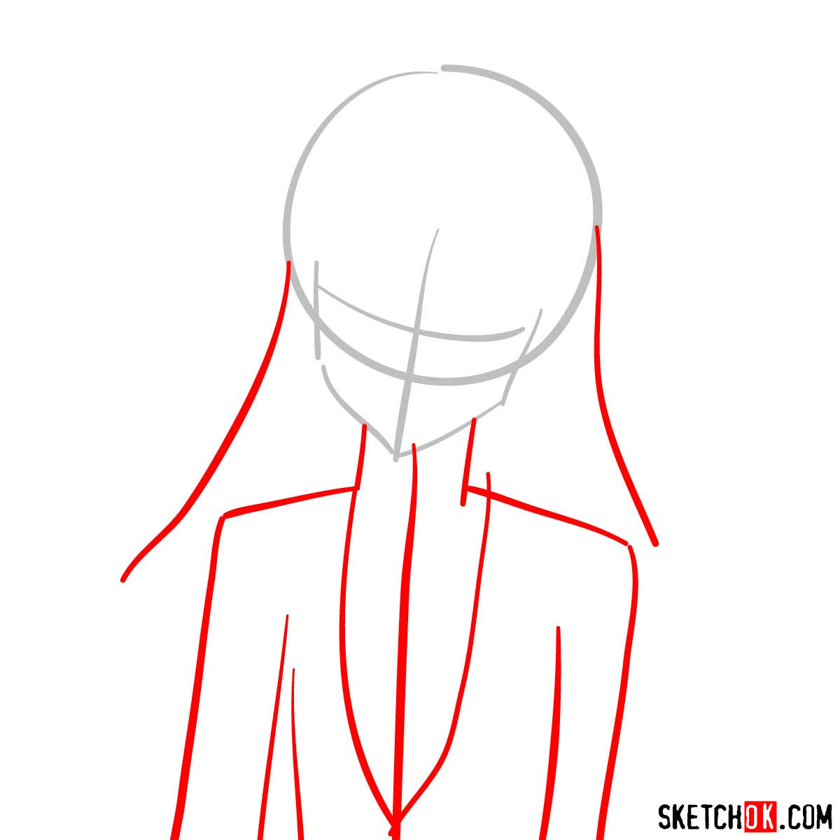 How to draw the face of C.C. | Code Geass anime - step 02