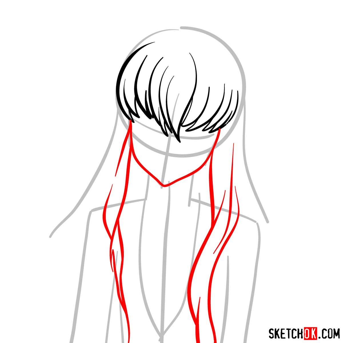 How to draw the face of C.C. | Code Geass anime - step 04